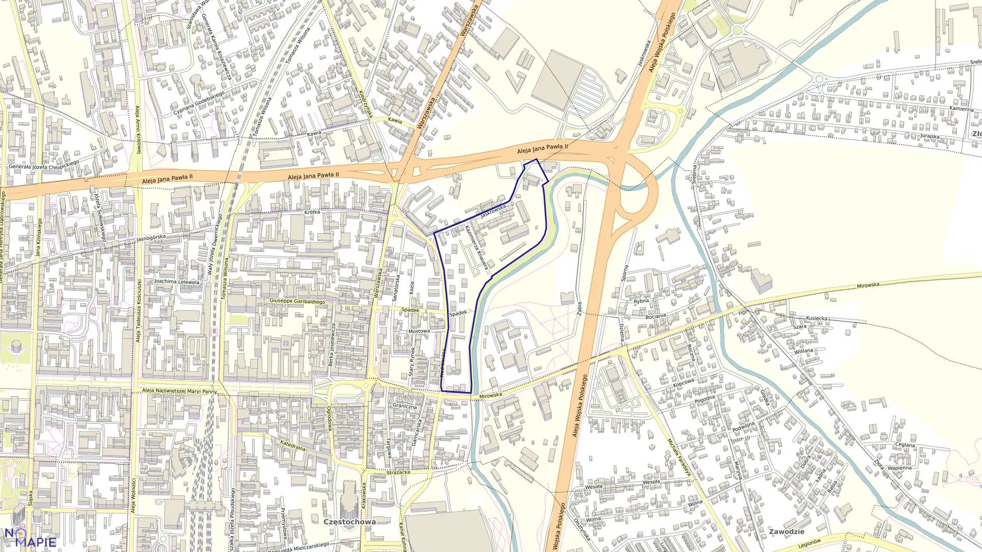 Mapa obrębu 110 w mieście Częstochowa