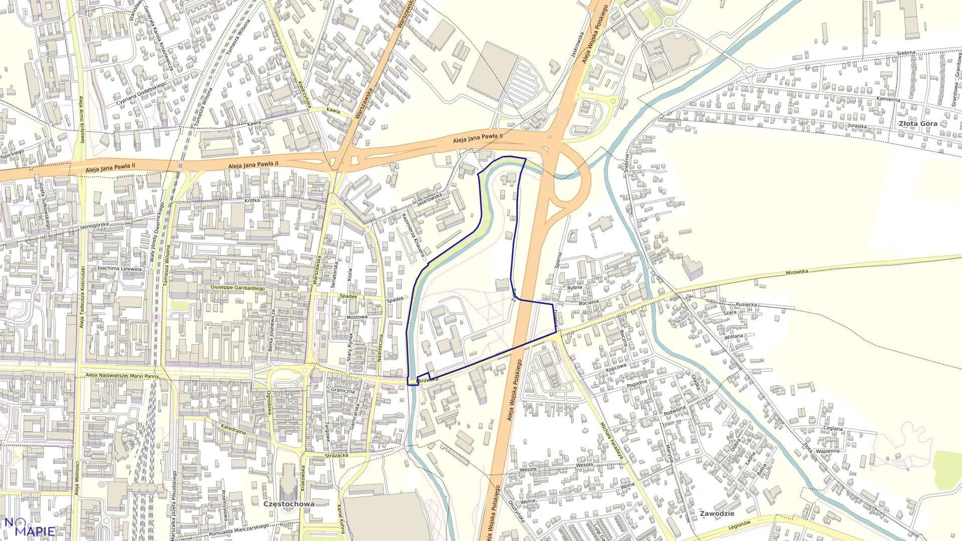 Mapa obrębu 111 w mieście Częstochowa