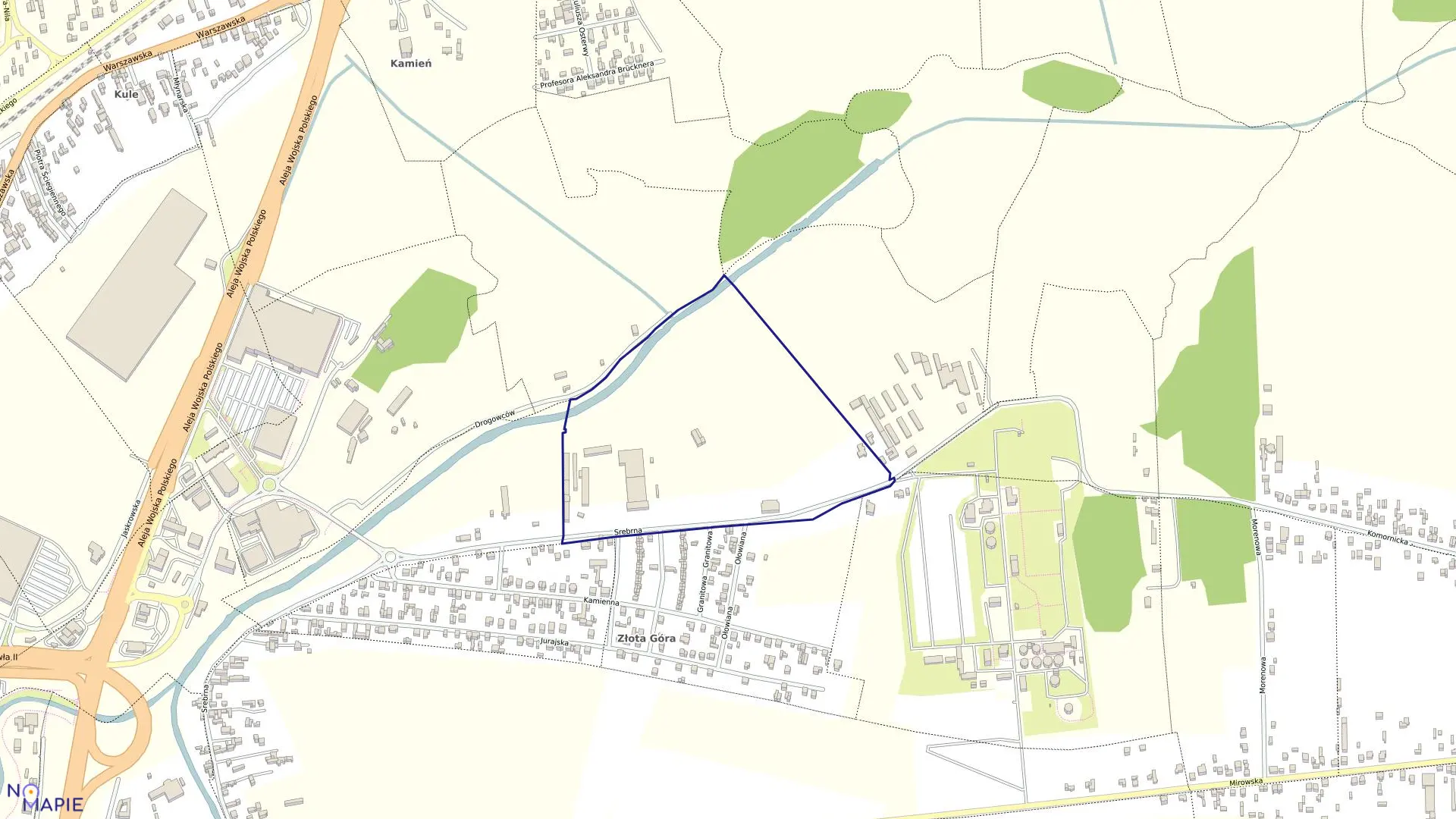 Mapa obrębu 116 w mieście Częstochowa