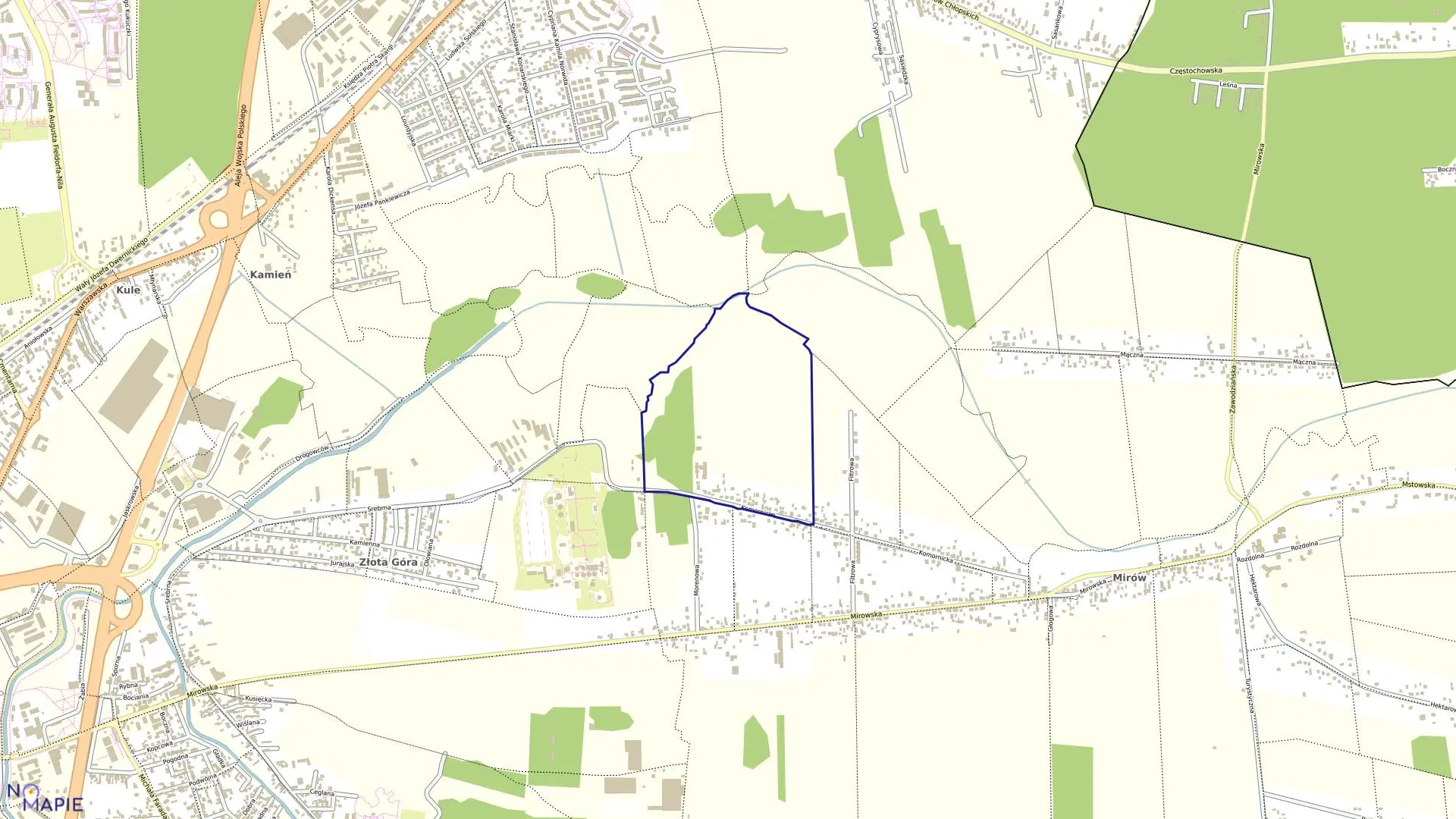 Mapa obrębu 120 w mieście Częstochowa