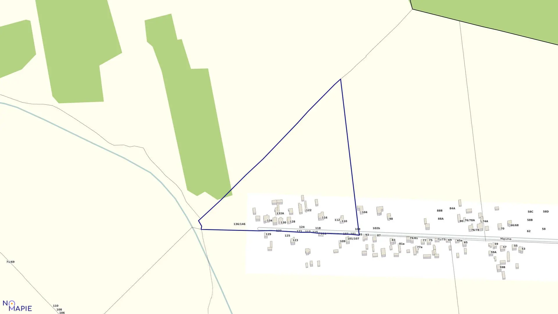 Mapa obrębu 122 w mieście Częstochowa