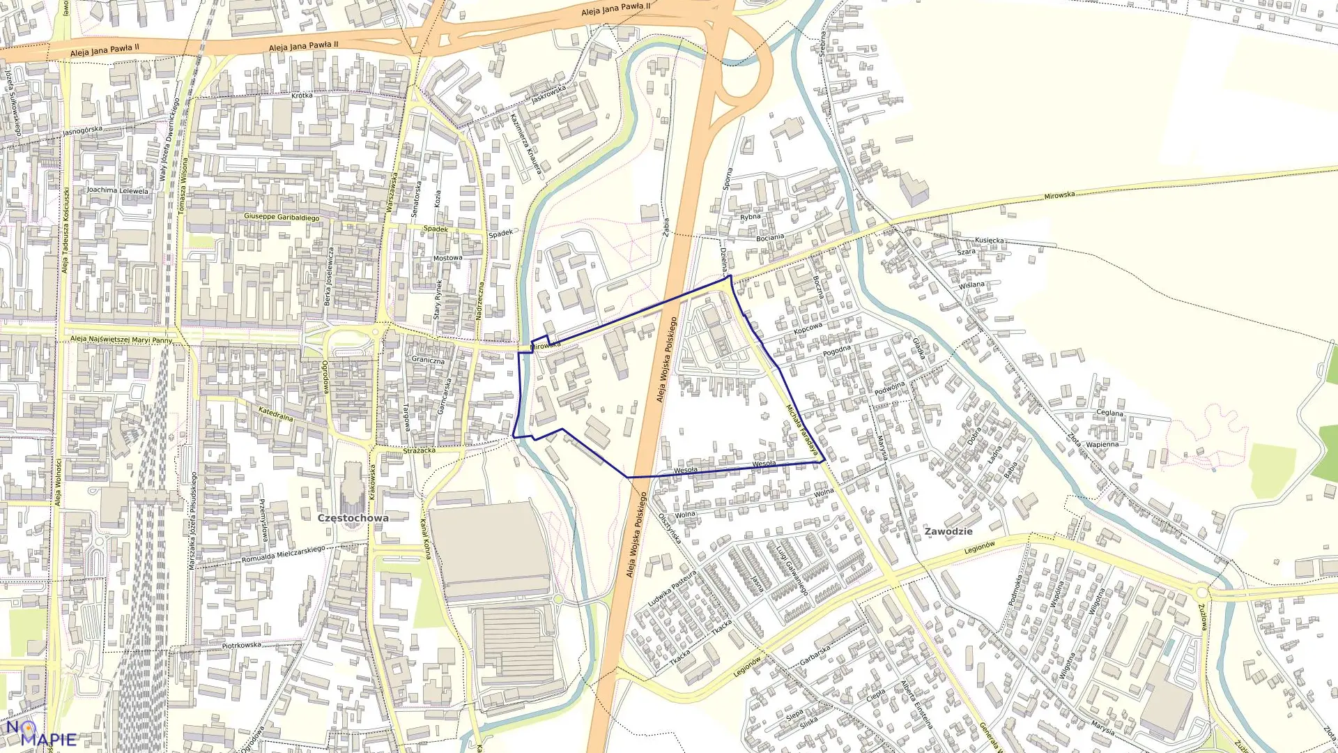 Mapa obrębu 146 w mieście Częstochowa