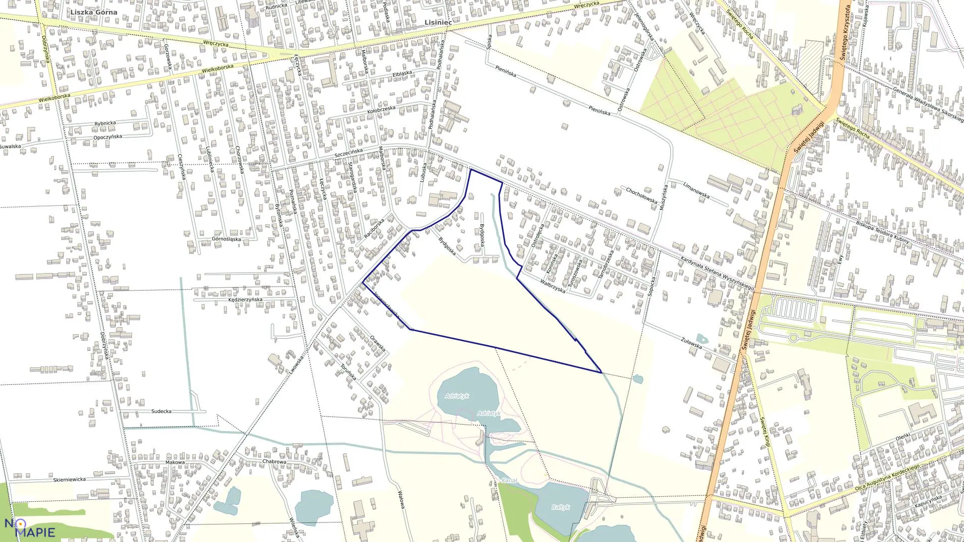 Mapa obrębu 160 w mieście Częstochowa