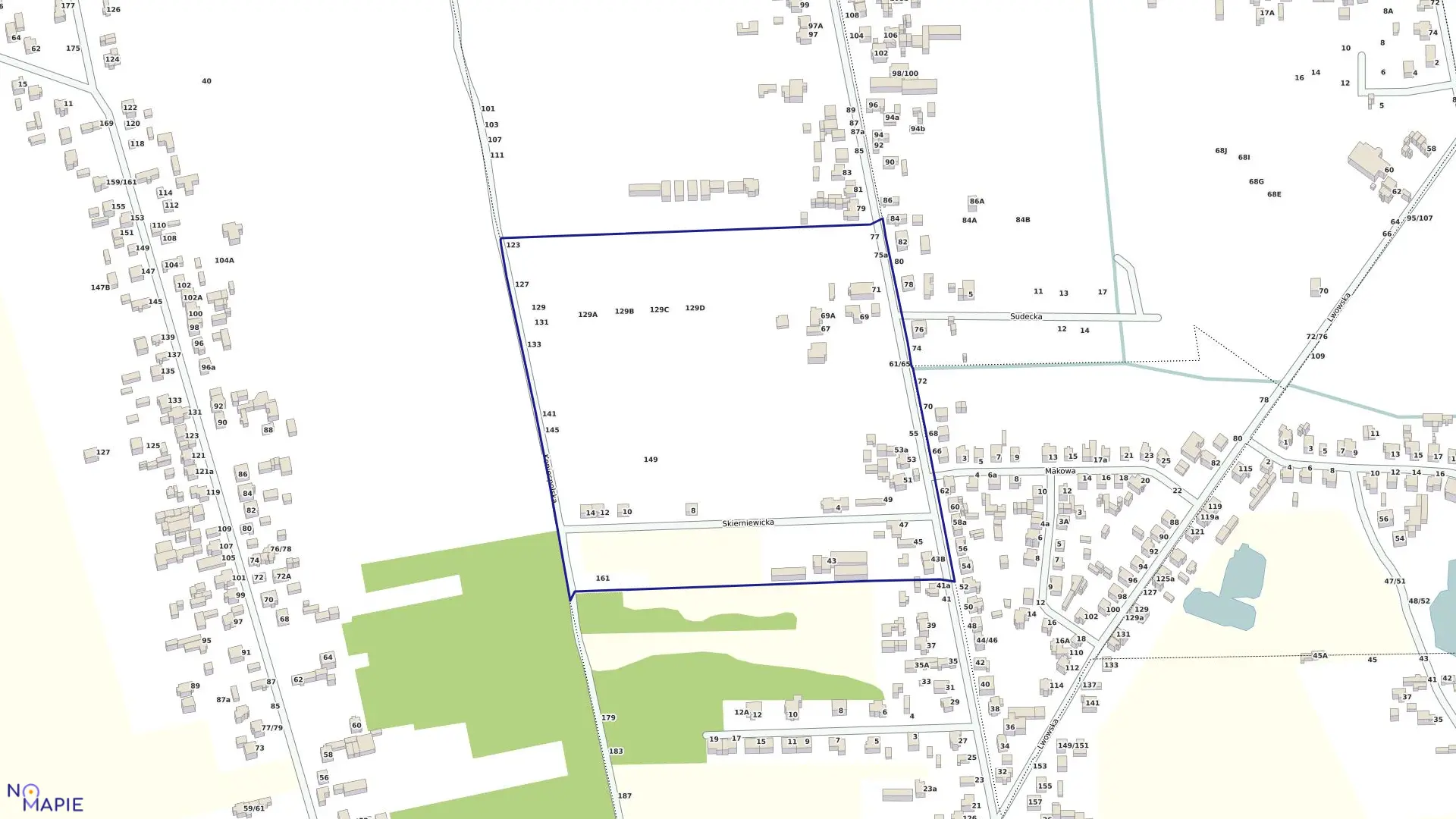 Mapa obrębu 164 w mieście Częstochowa