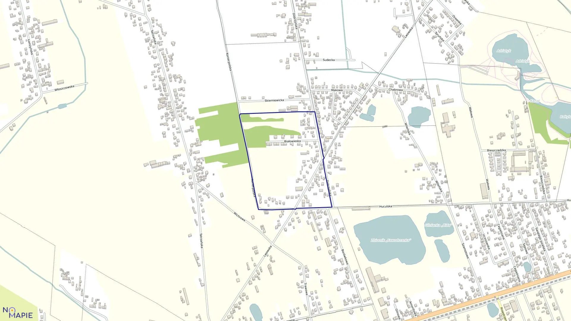 Mapa obrębu 165 w mieście Częstochowa