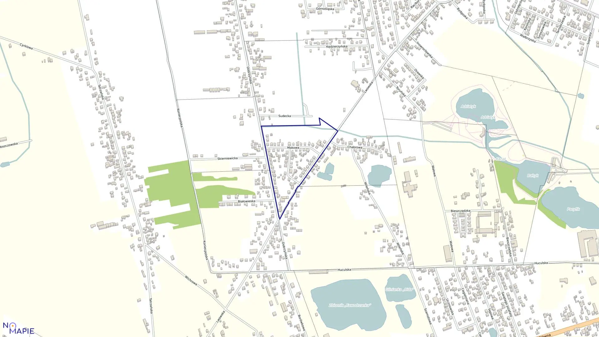 Mapa obrębu 167 w mieście Częstochowa