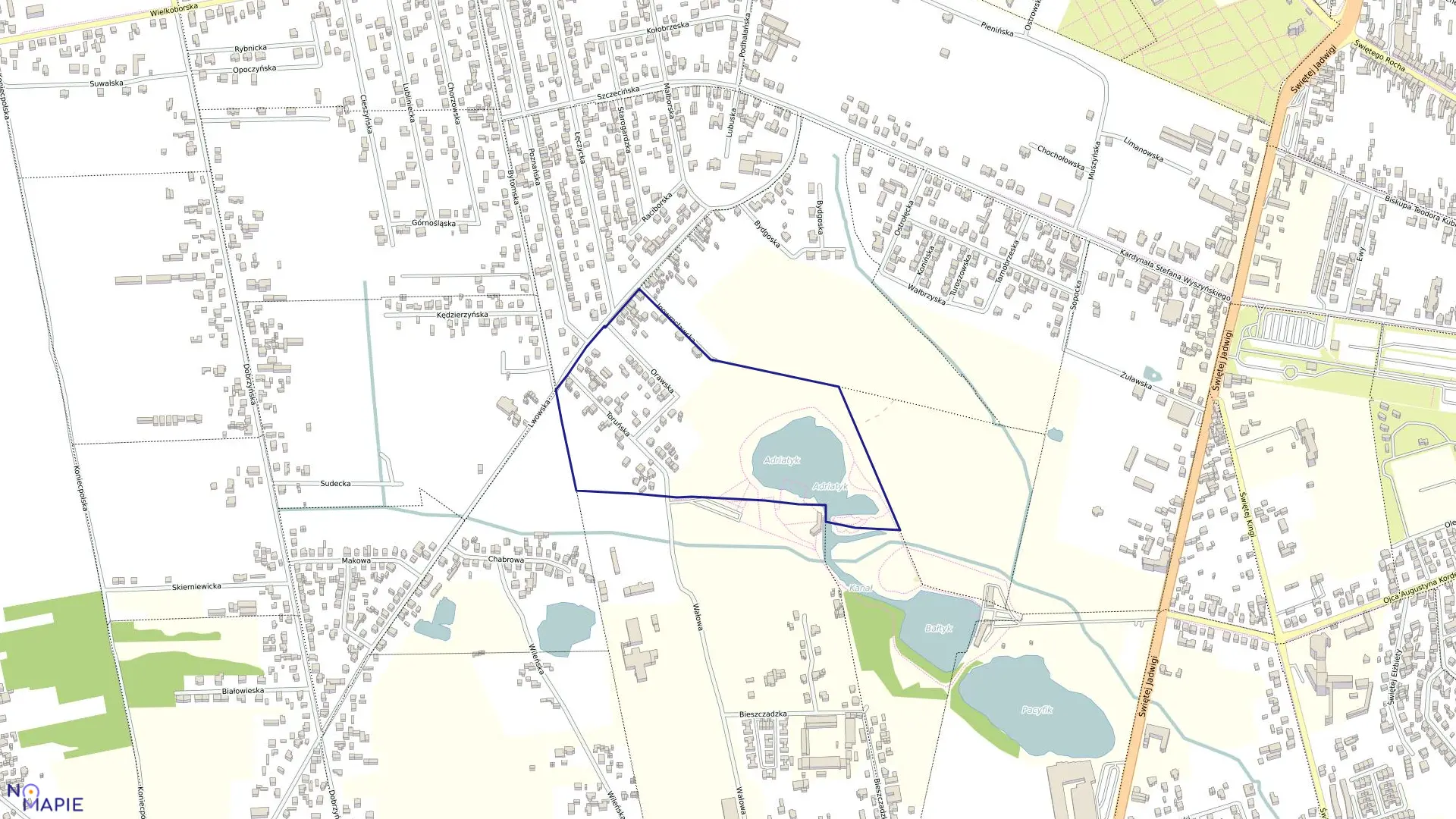 Mapa obrębu 170 w mieście Częstochowa