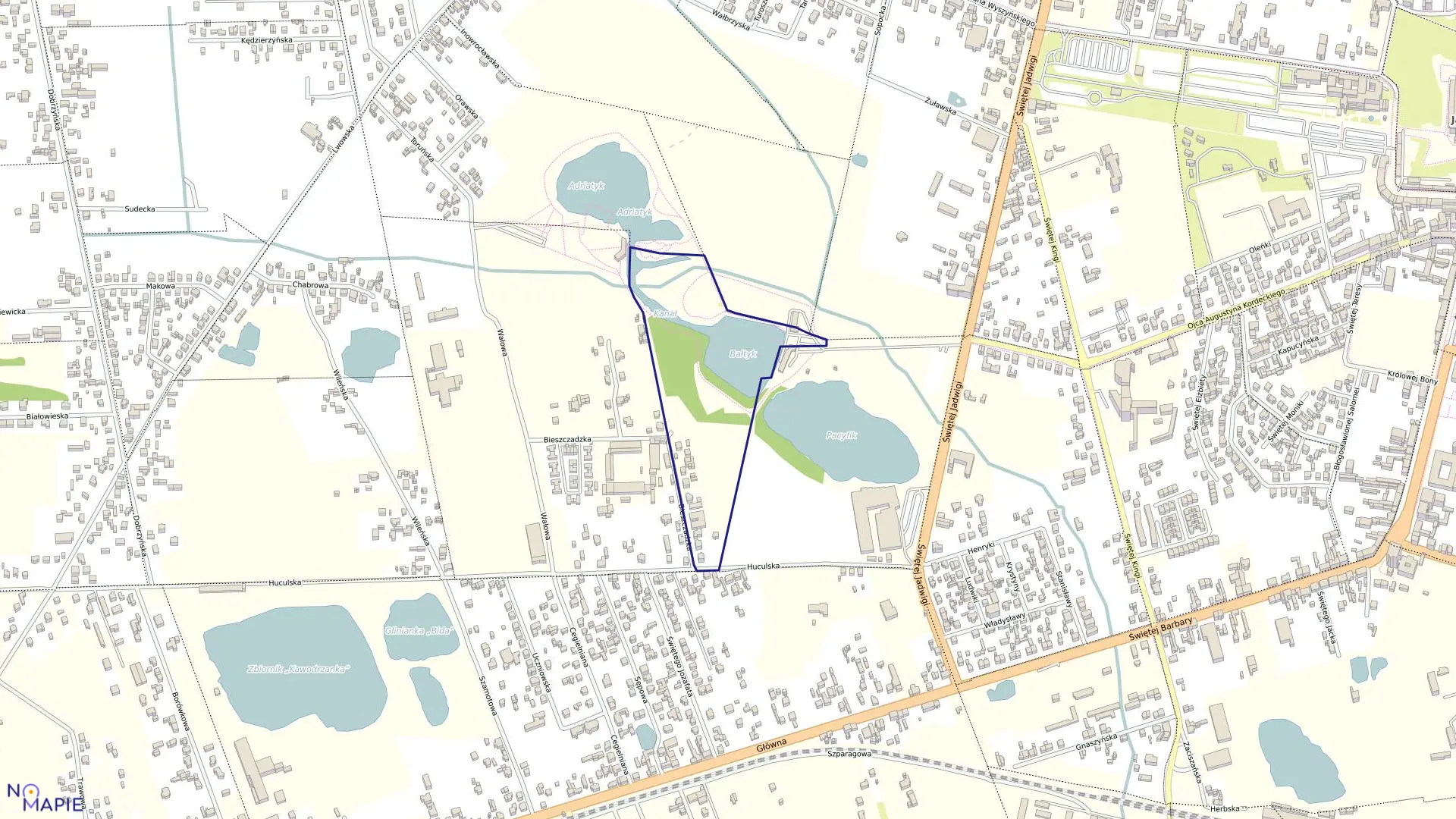 Mapa obrębu 172 w mieście Częstochowa