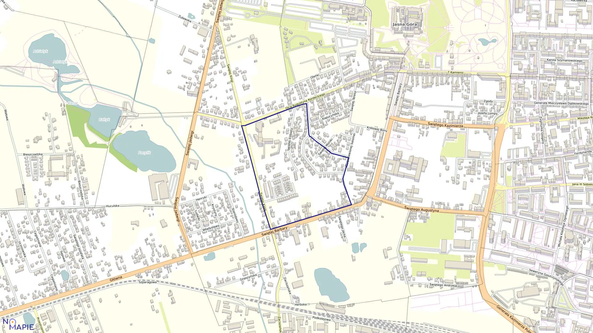 Mapa obrębu 175 w mieście Częstochowa