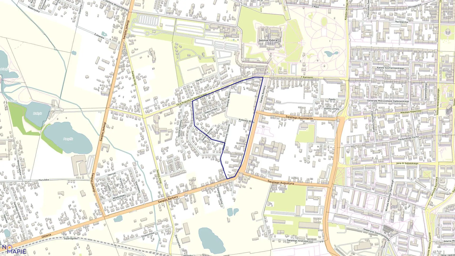 Mapa obrębu 176 w mieście Częstochowa