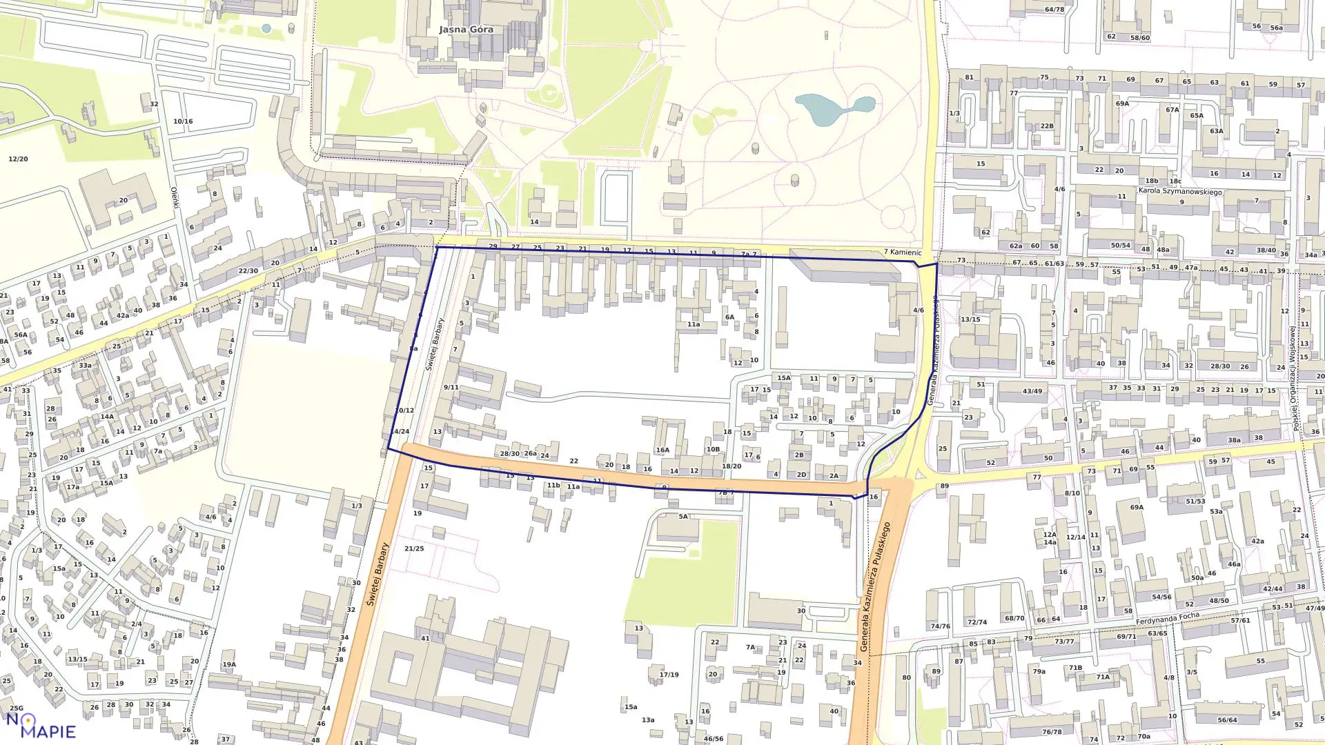 Mapa obrębu 177 w mieście Częstochowa