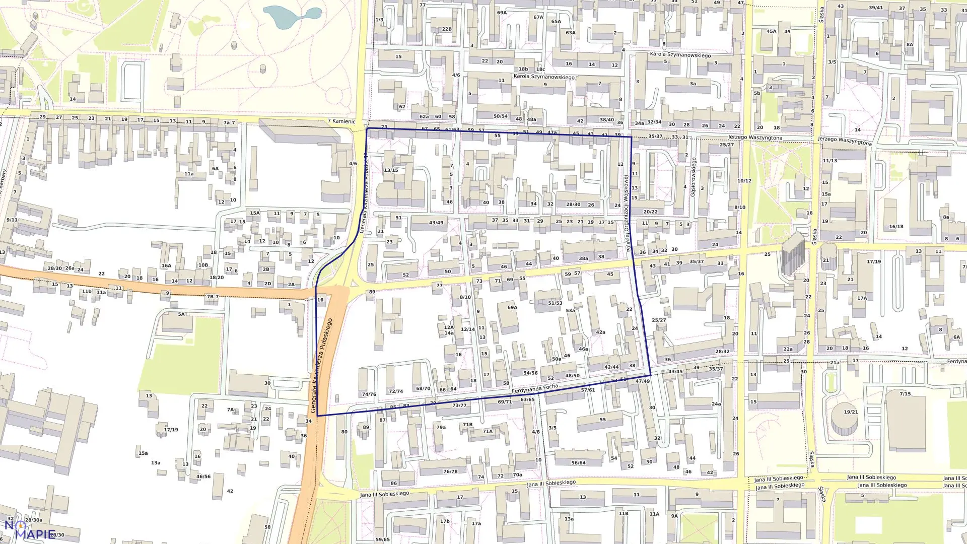 Mapa obrębu 179 w mieście Częstochowa