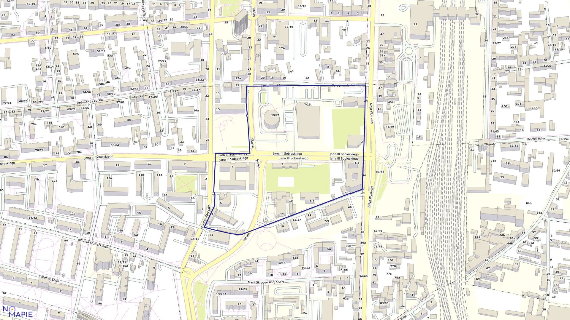 Mapa obrębu 183 w mieście Częstochowa