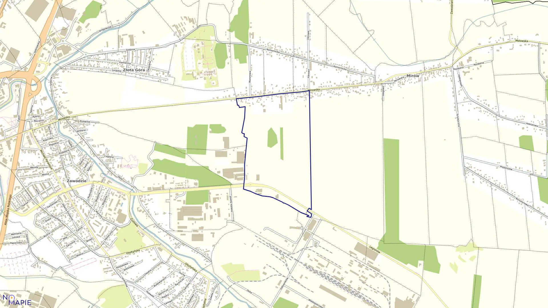 Mapa obrębu 195 w mieście Częstochowa