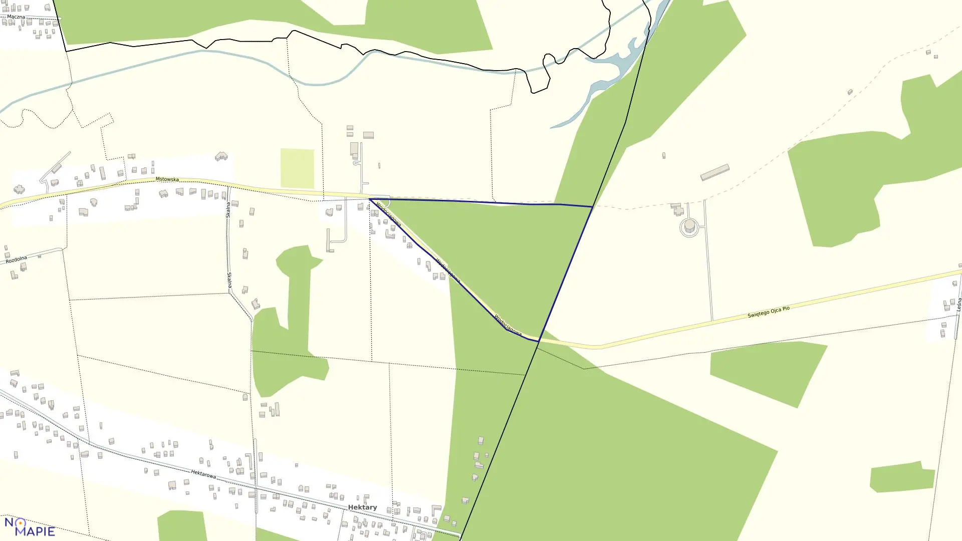 Mapa obrębu 203 w mieście Częstochowa