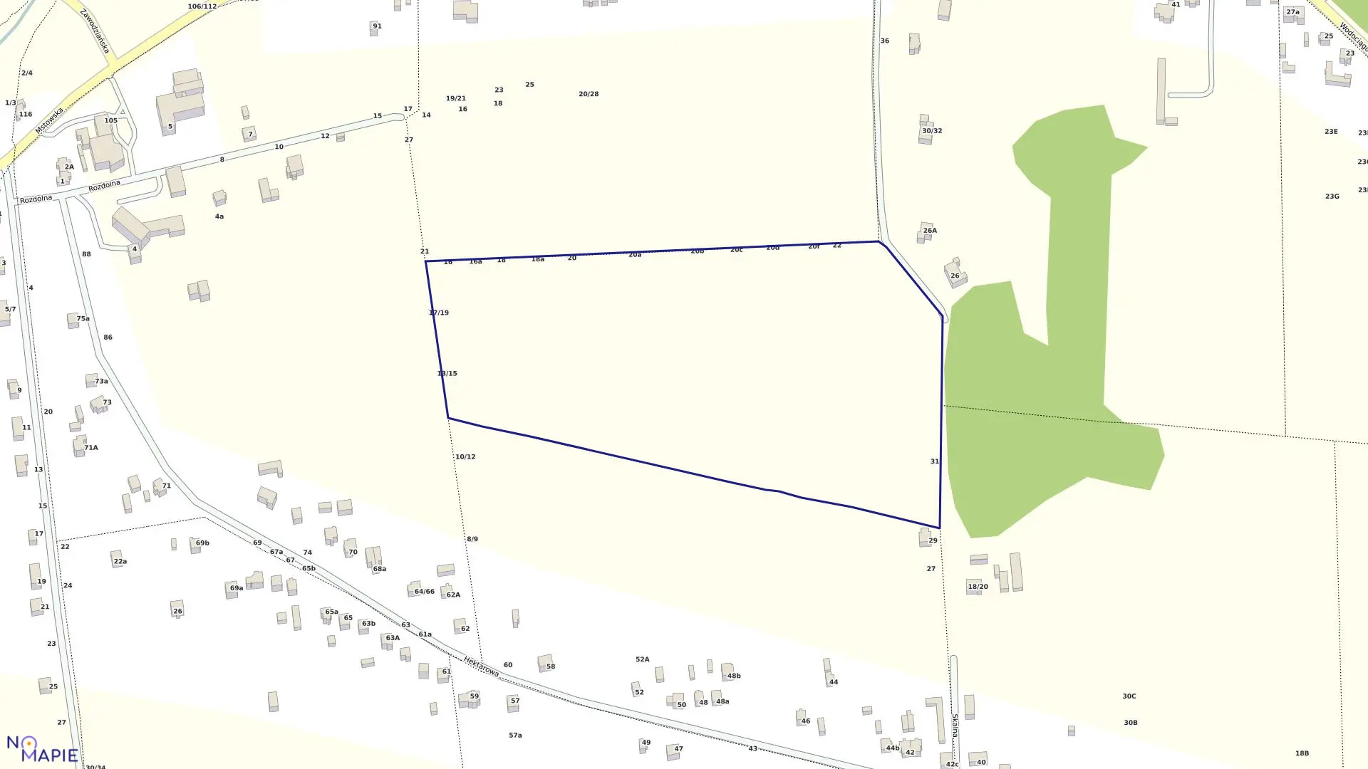 Mapa obrębu 207 w mieście Częstochowa