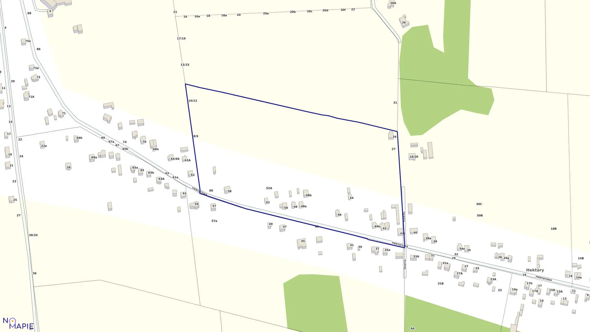 Mapa obrębu 208 w mieście Częstochowa