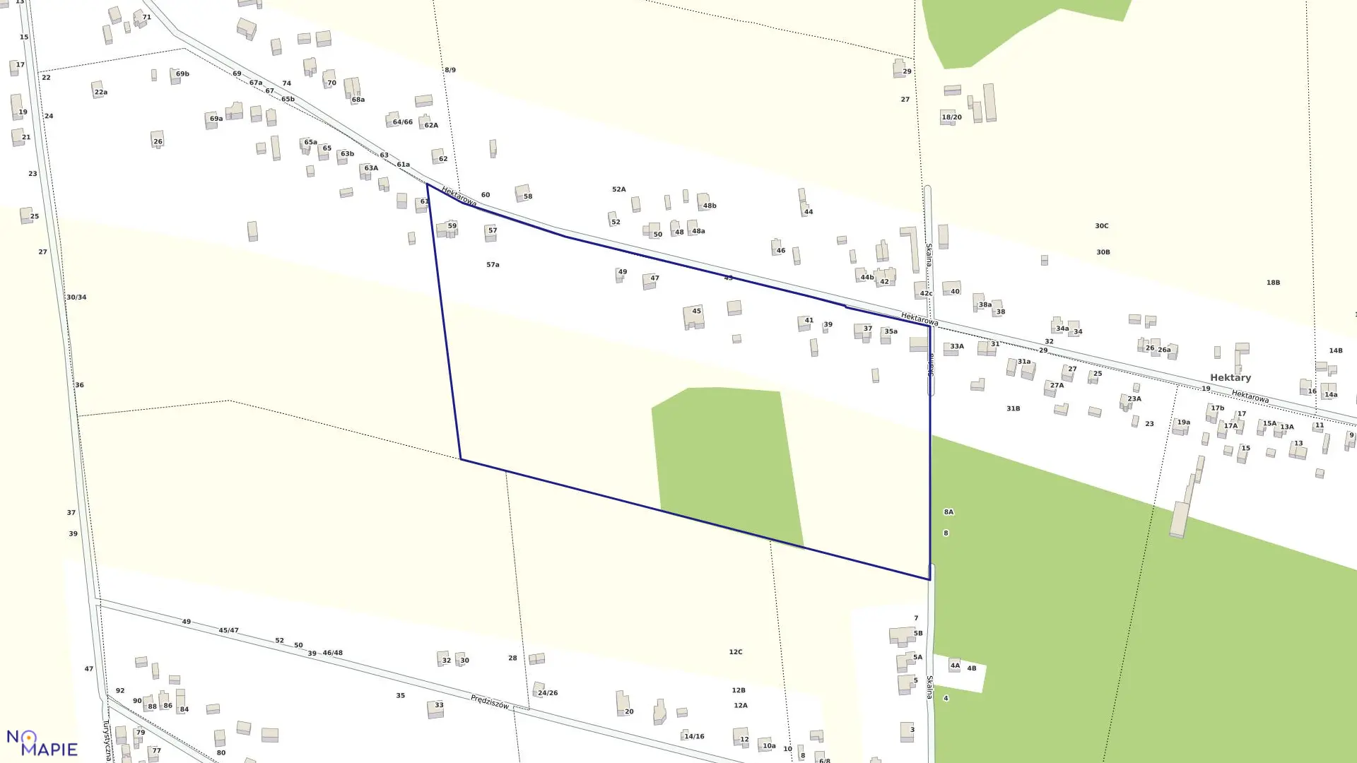 Mapa obrębu 209 w mieście Częstochowa