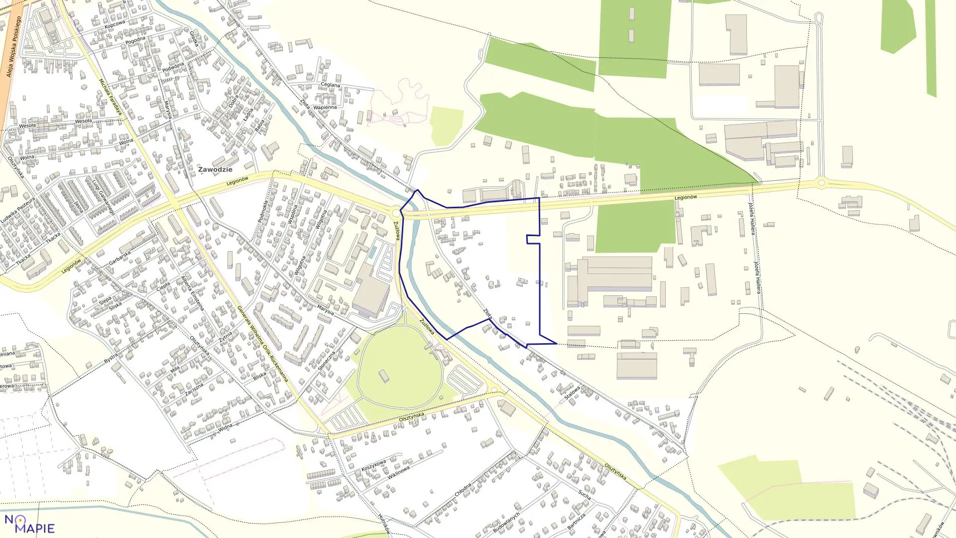 Mapa obrębu 227 w mieście Częstochowa