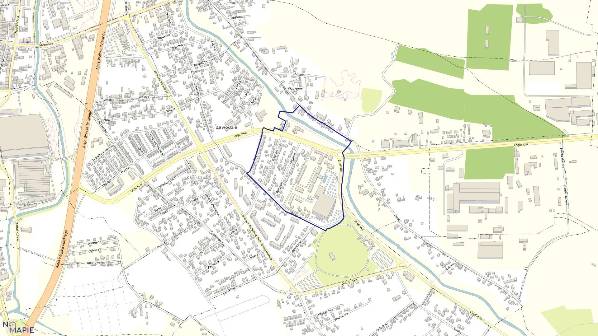 Mapa obrębu 229 w mieście Częstochowa