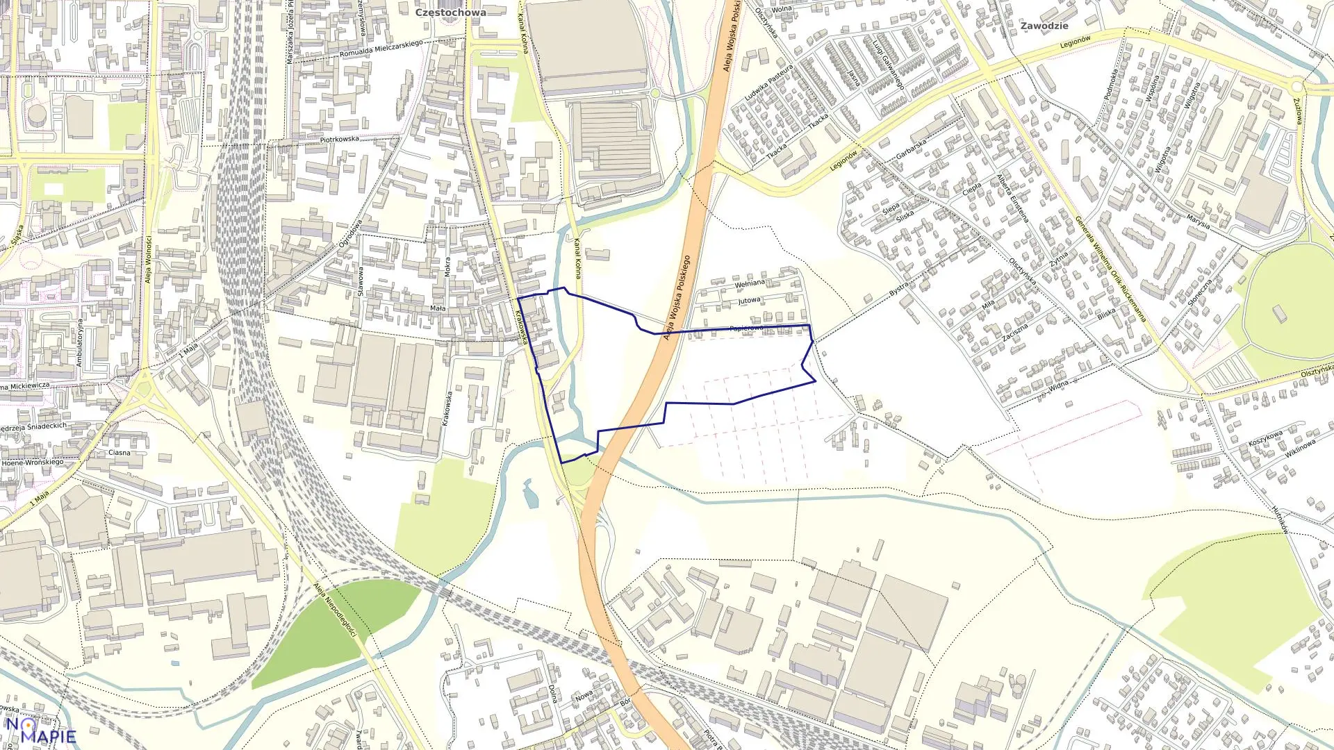 Mapa obrębu 235 w mieście Częstochowa