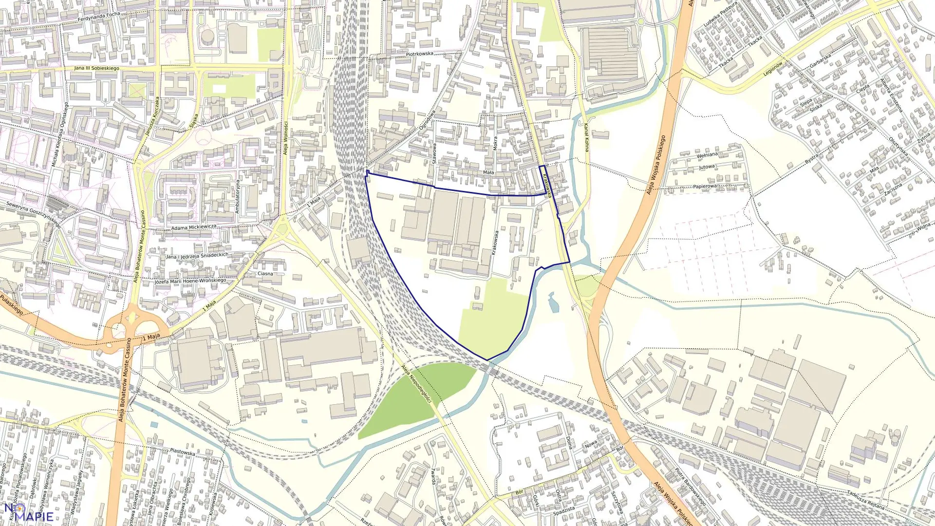 Mapa obrębu 237 w mieście Częstochowa