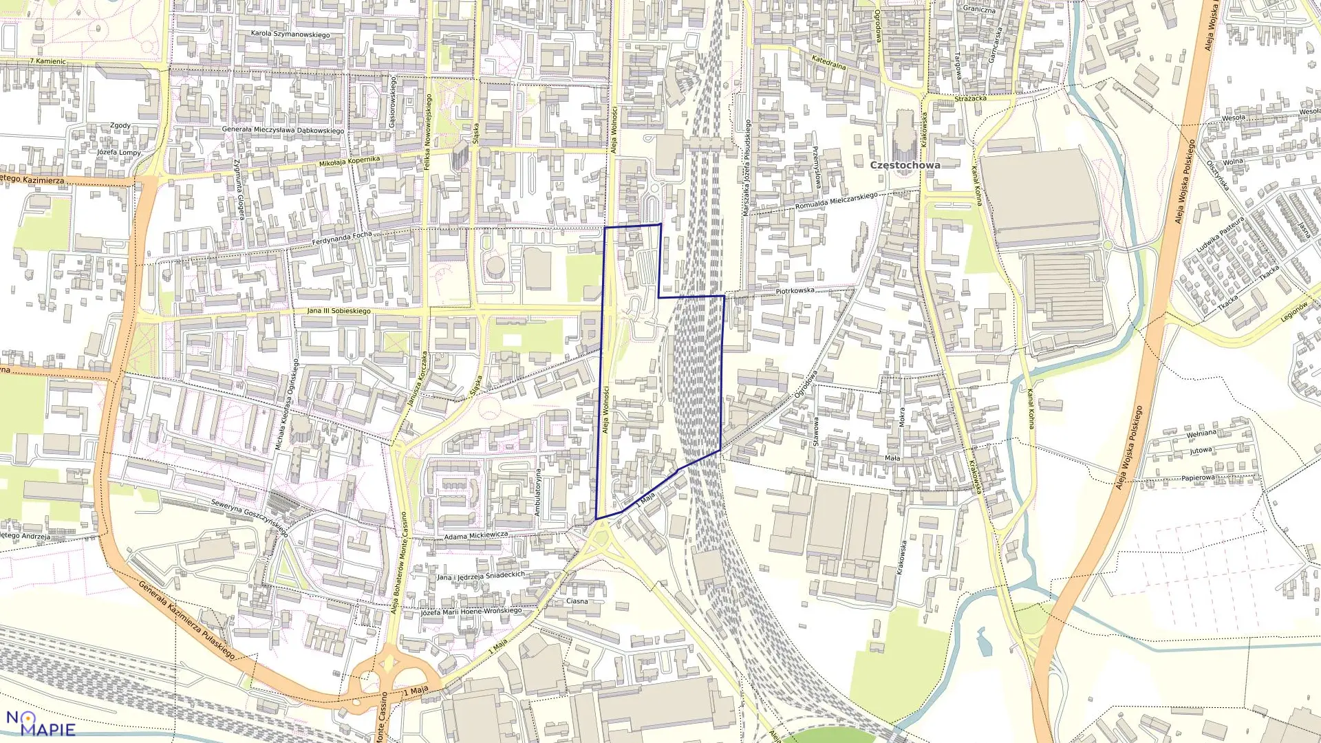 Mapa obrębu 238 w mieście Częstochowa