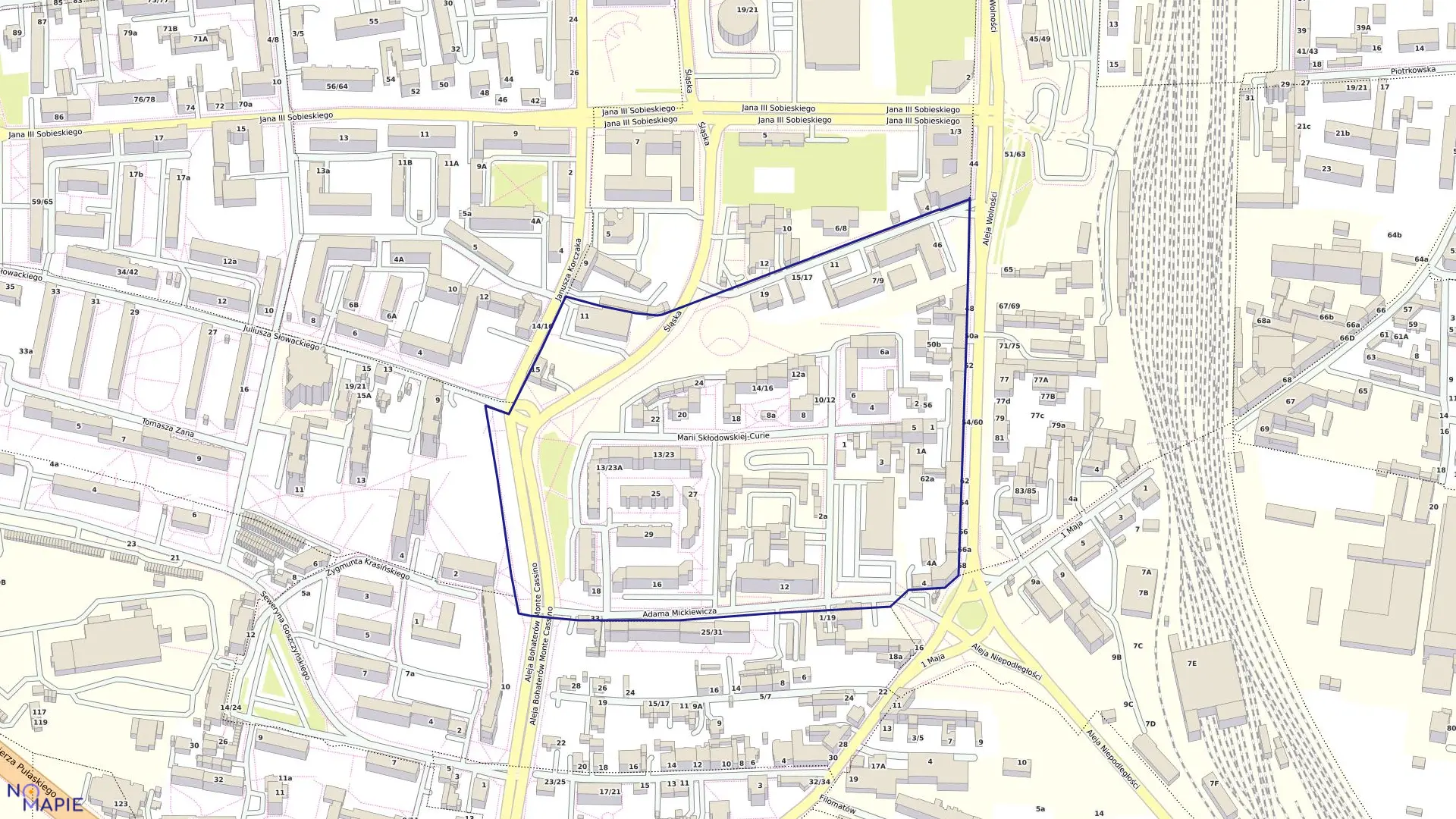 Mapa obrębu 239 w mieście Częstochowa