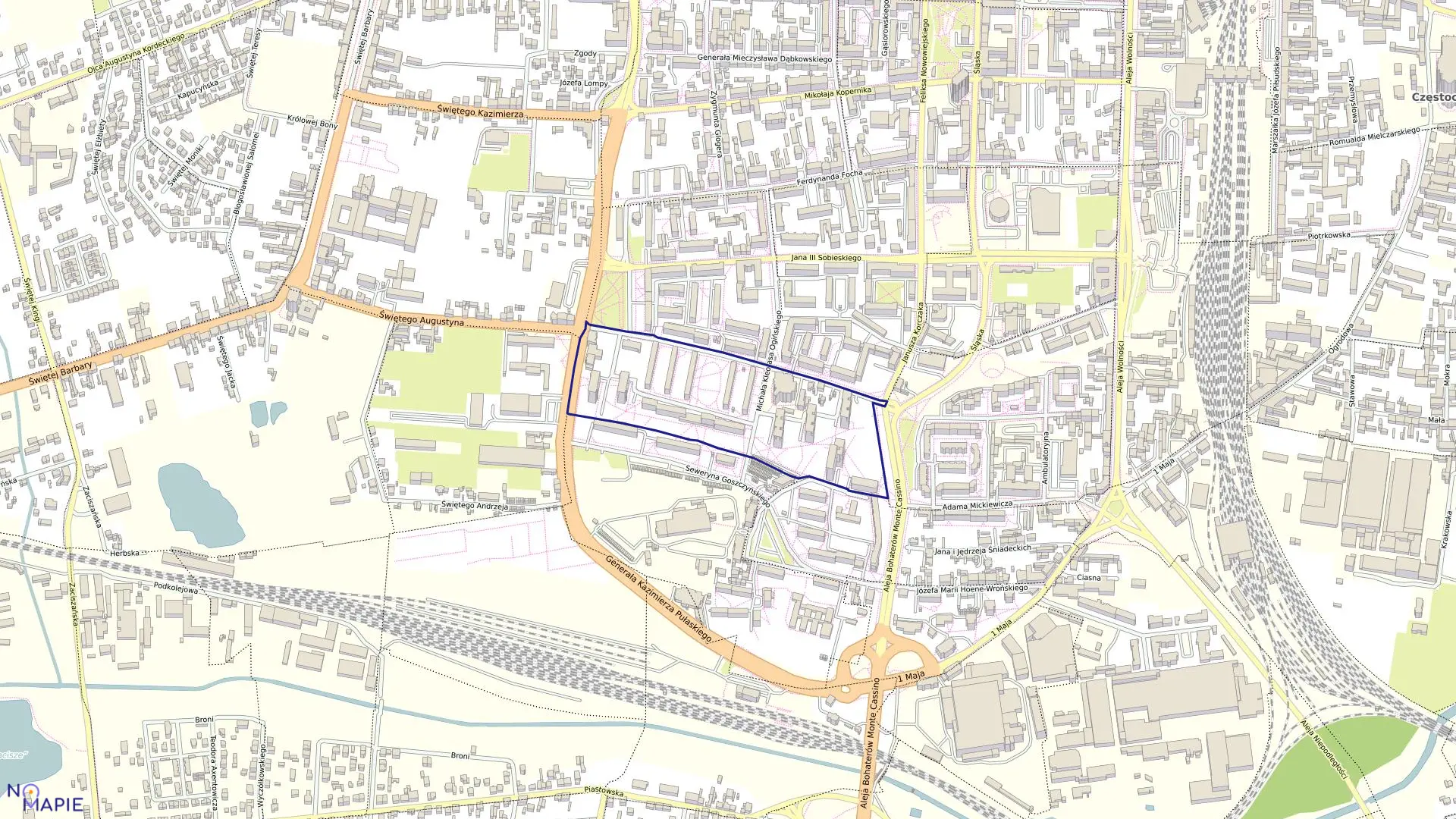 Mapa obrębu 240 w mieście Częstochowa