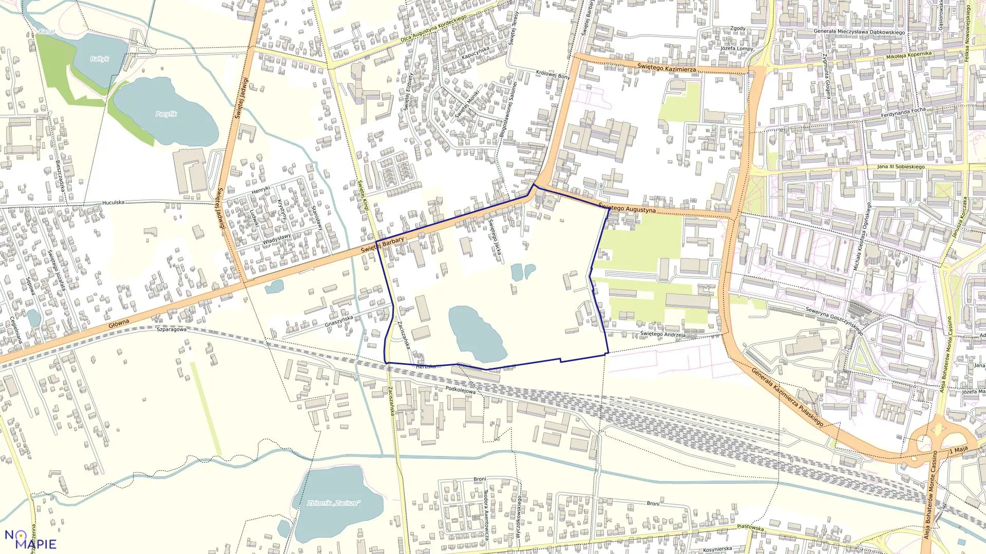 Mapa obrębu 242 w mieście Częstochowa