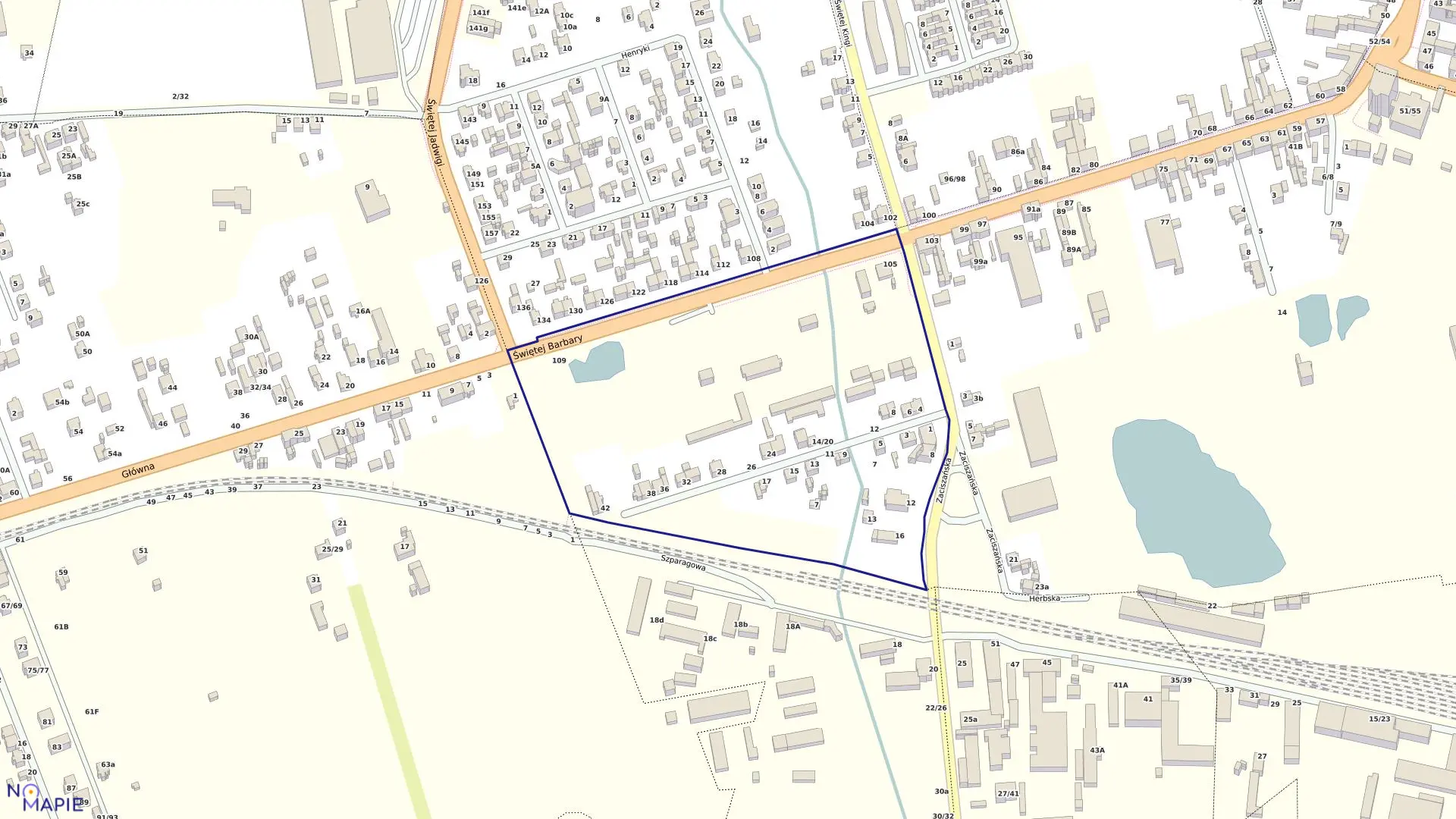 Mapa obrębu 243 w mieście Częstochowa