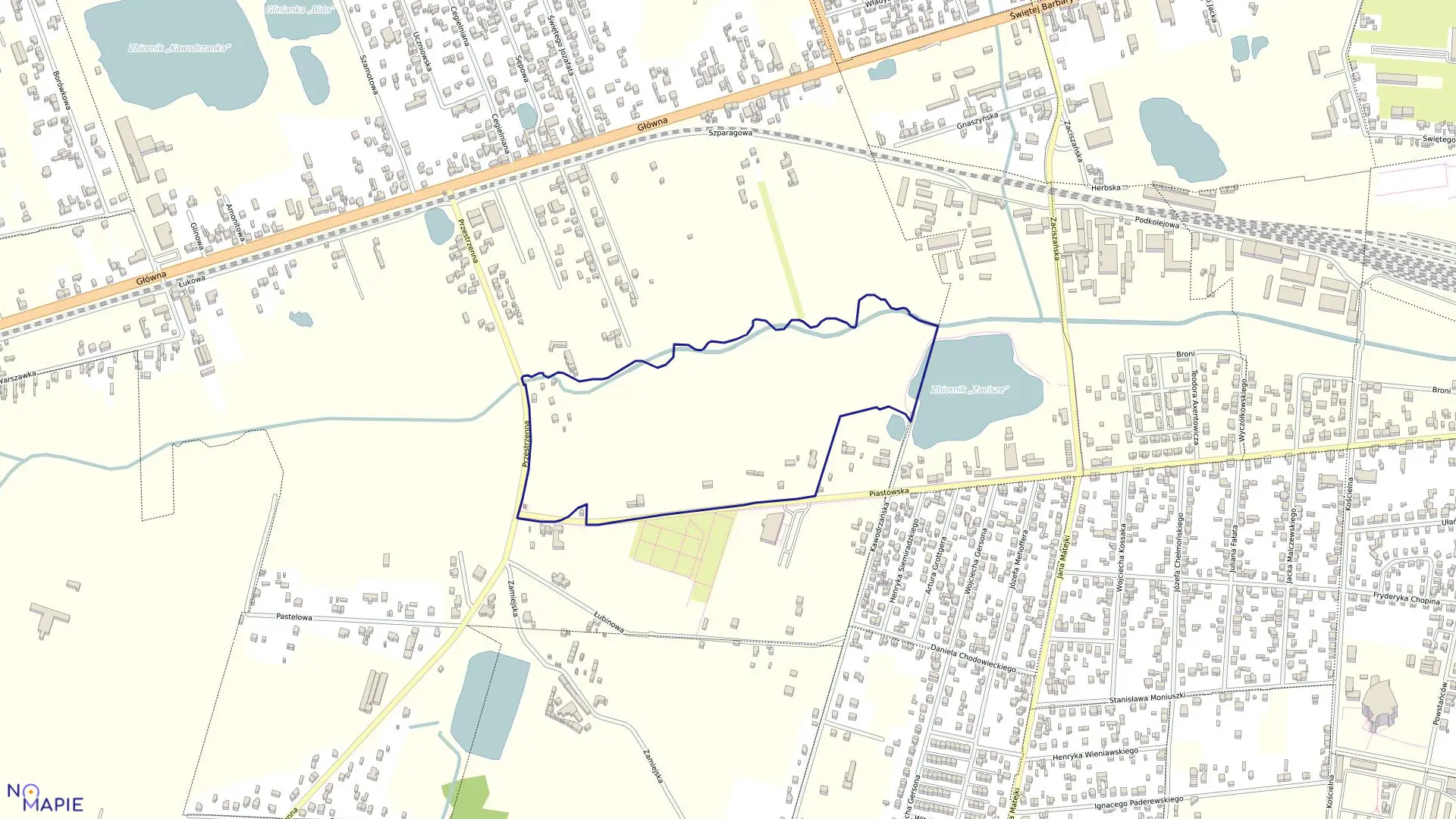 Mapa obrębu 244 w mieście Częstochowa