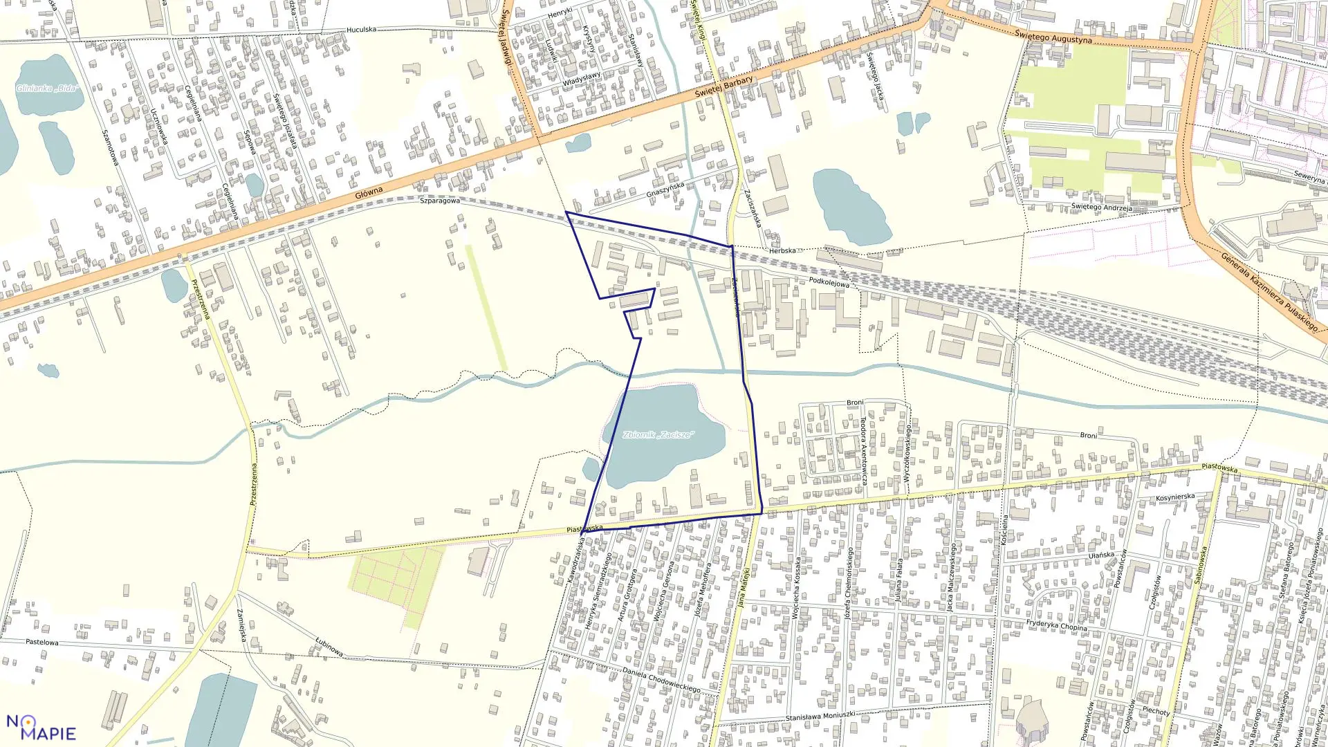 Mapa obrębu 245 w mieście Częstochowa