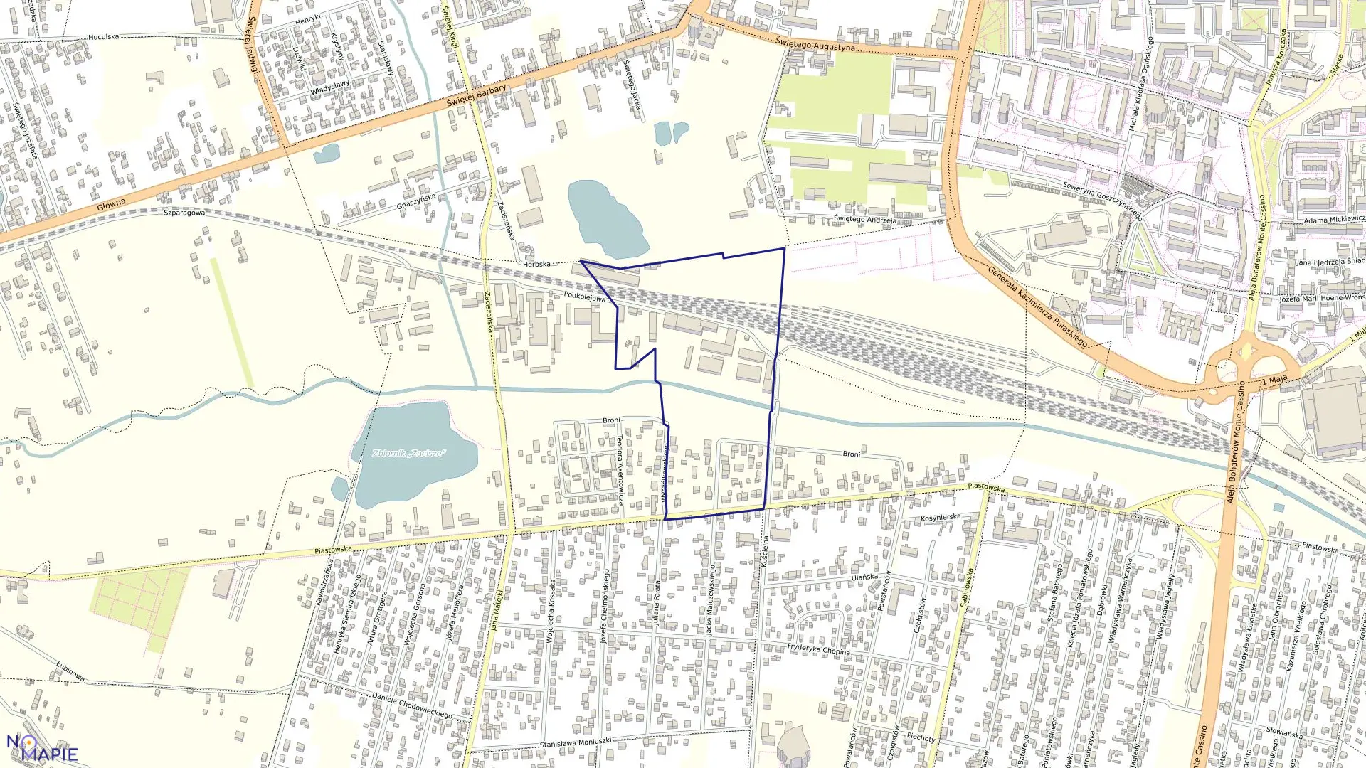 Mapa obrębu 247 w mieście Częstochowa