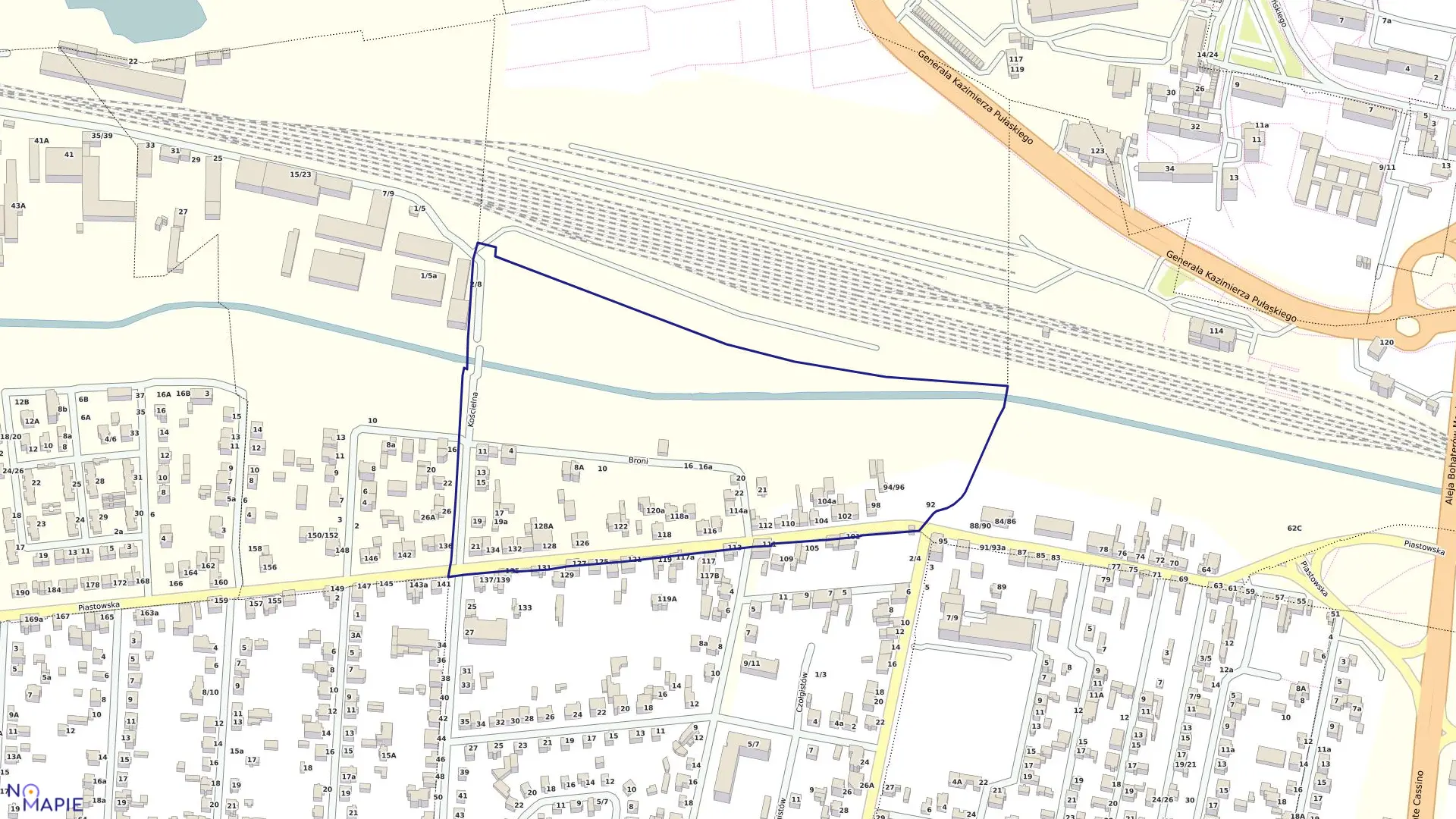 Mapa obrębu 248 w mieście Częstochowa