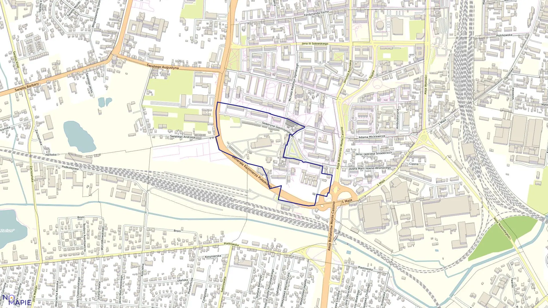 Mapa obrębu 250 w mieście Częstochowa