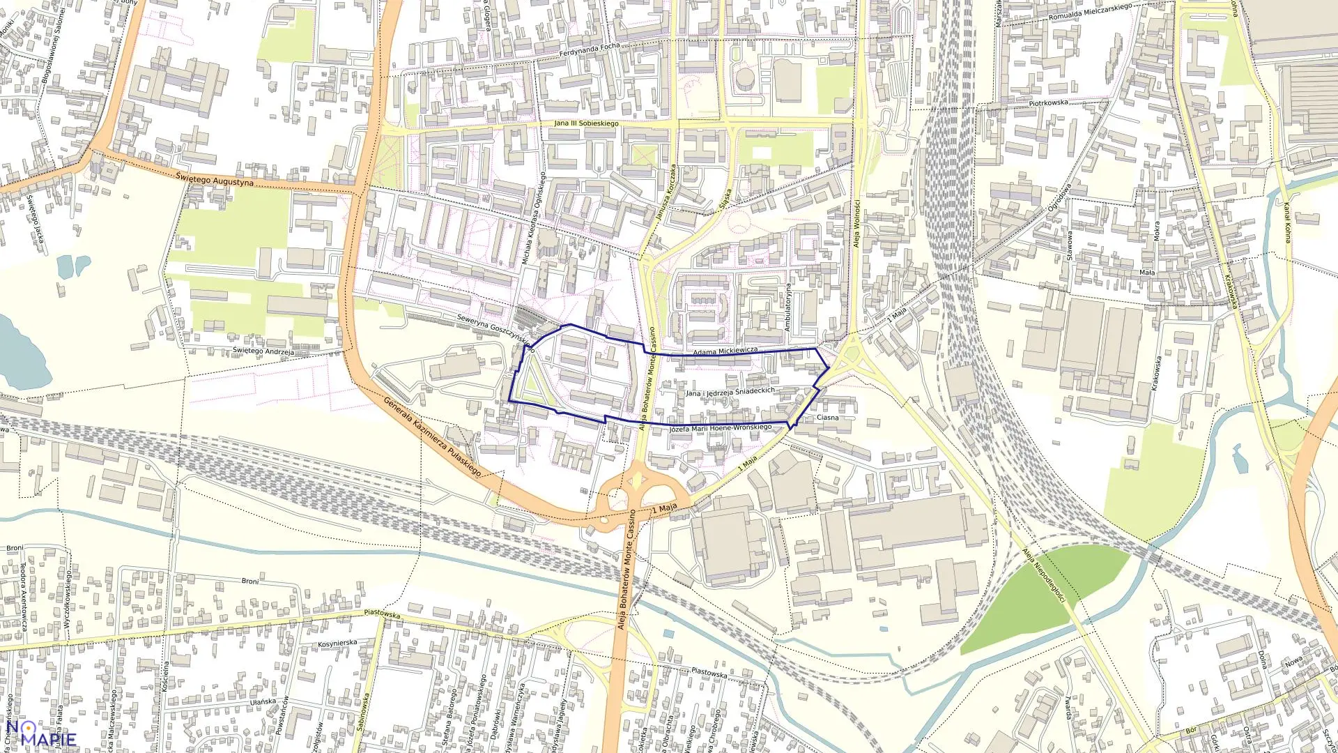 Mapa obrębu 252 w mieście Częstochowa