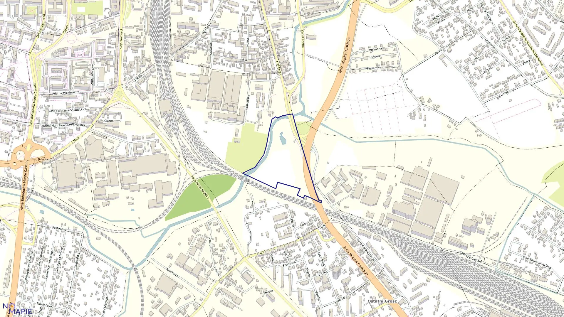 Mapa obrębu 255 w mieście Częstochowa