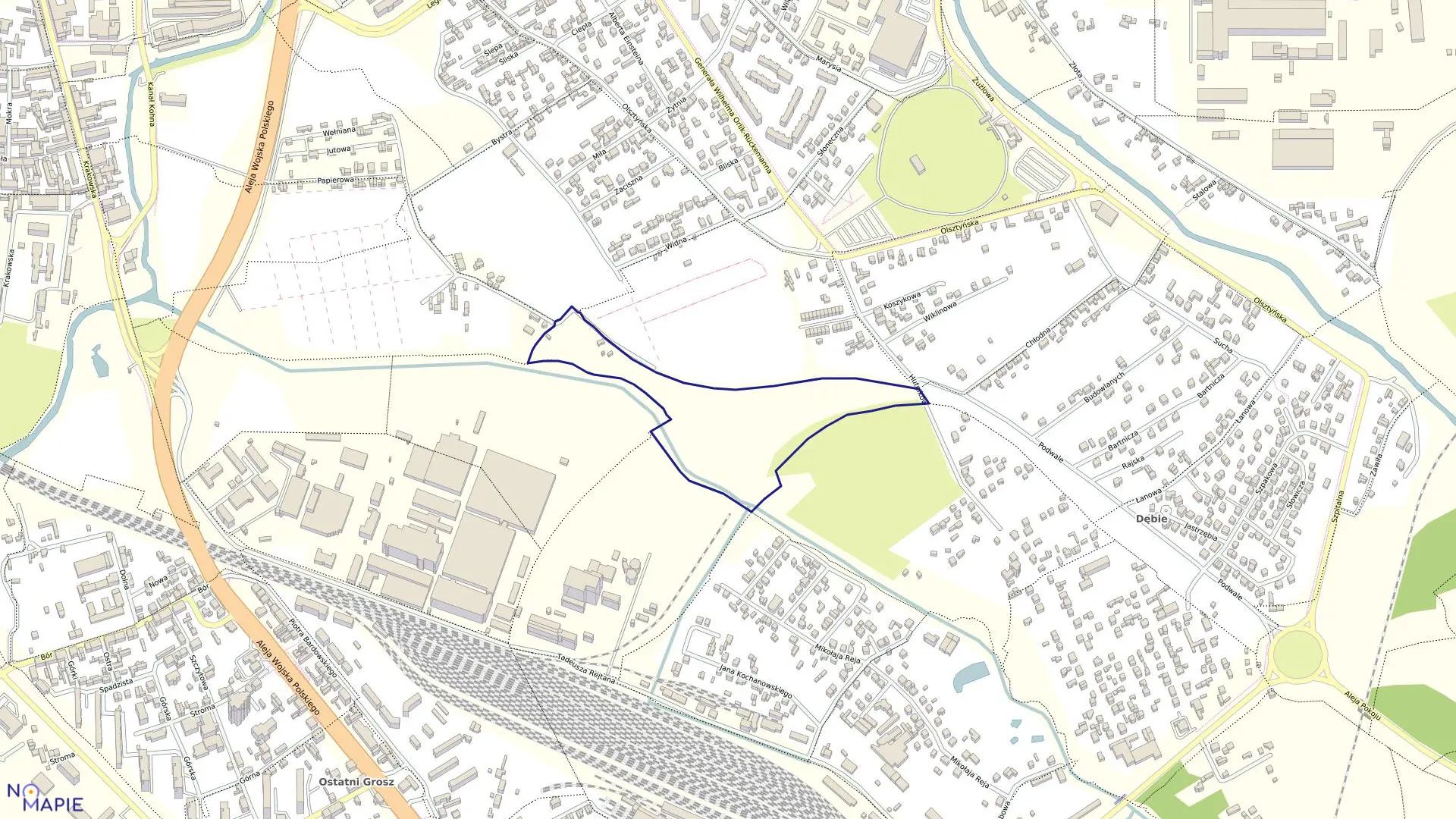 Mapa obrębu 259 w mieście Częstochowa