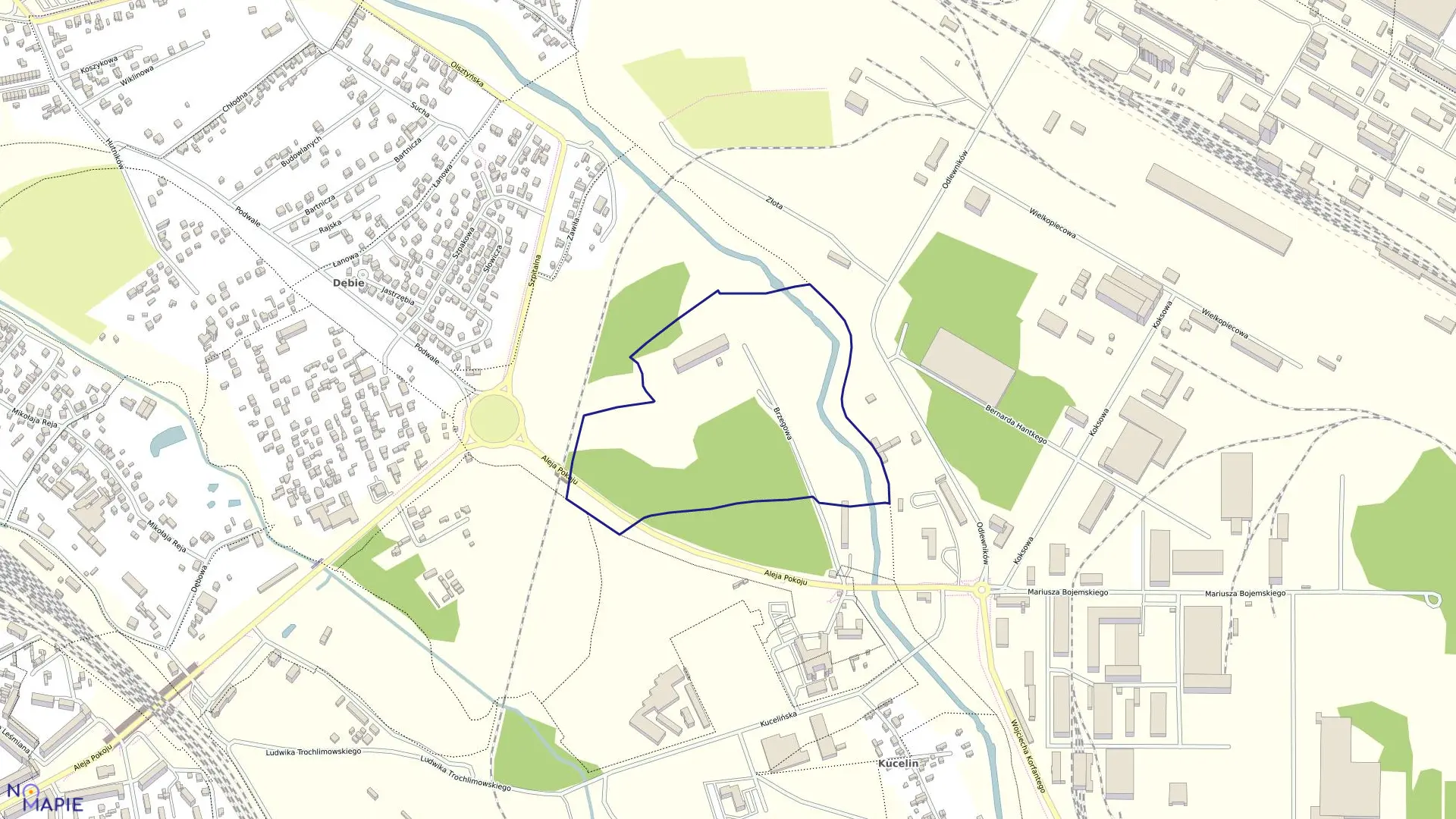 Mapa obrębu 265 w mieście Częstochowa