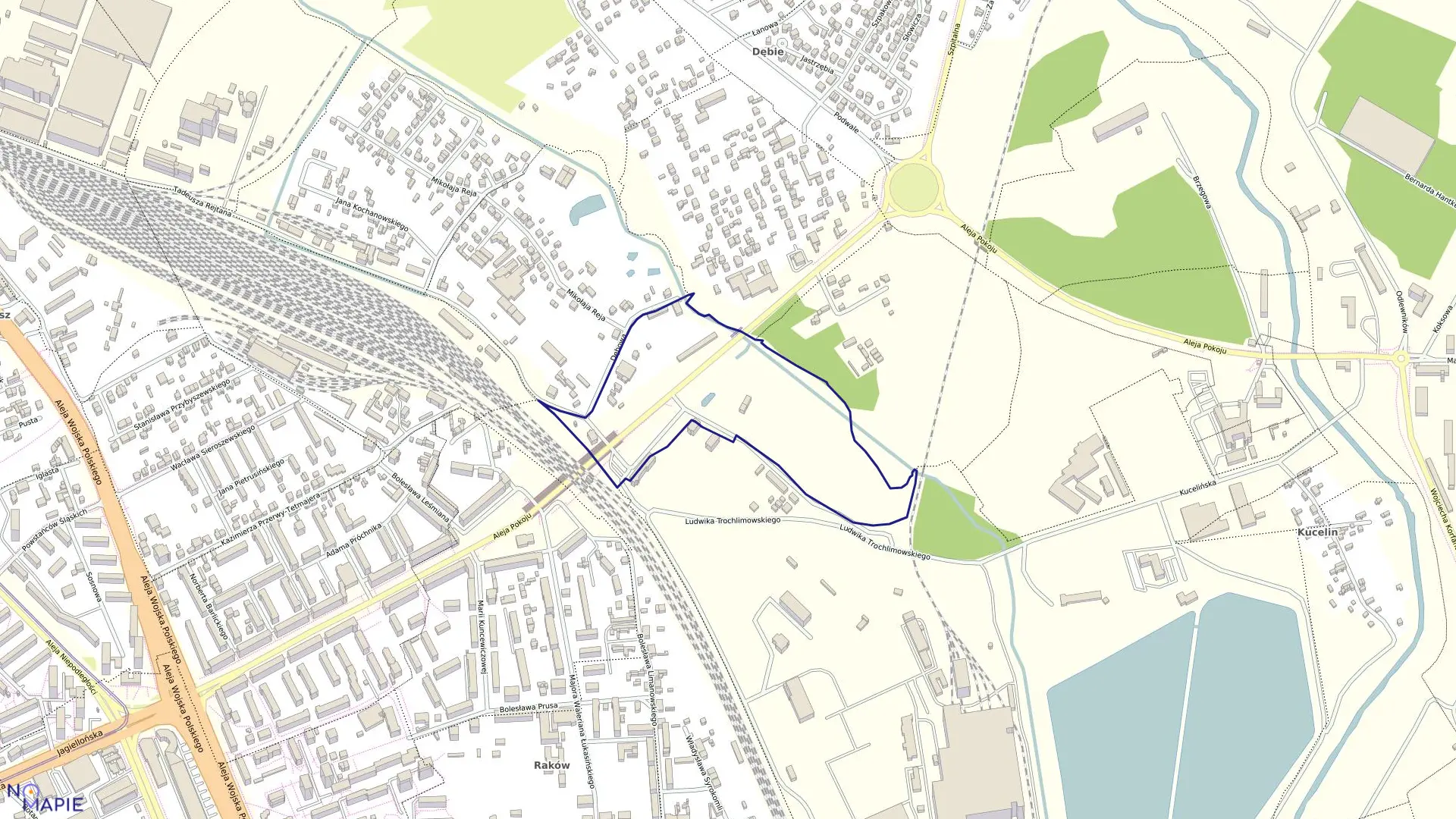 Mapa obrębu 273 w mieście Częstochowa