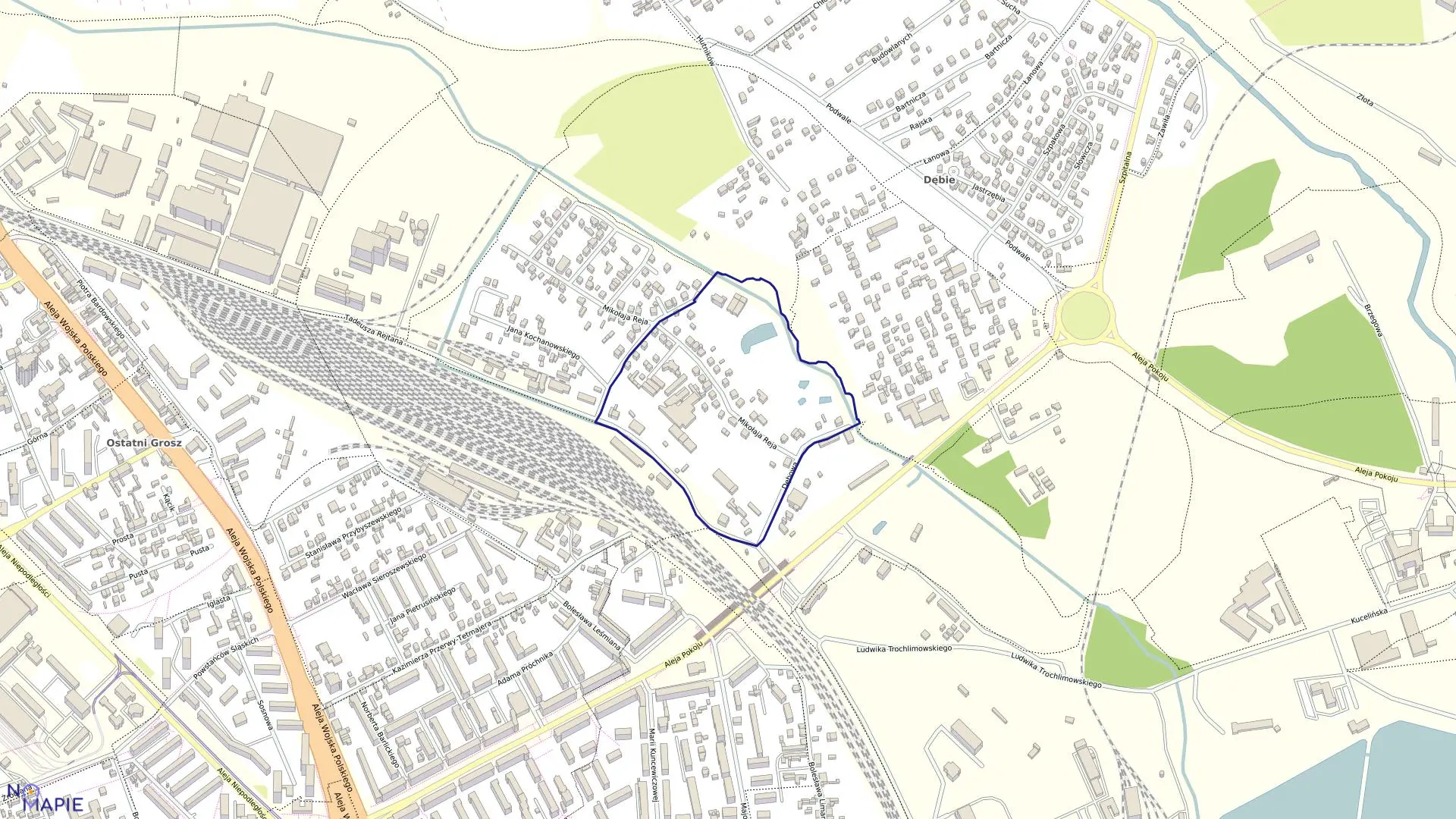 Mapa obrębu 274 w mieście Częstochowa