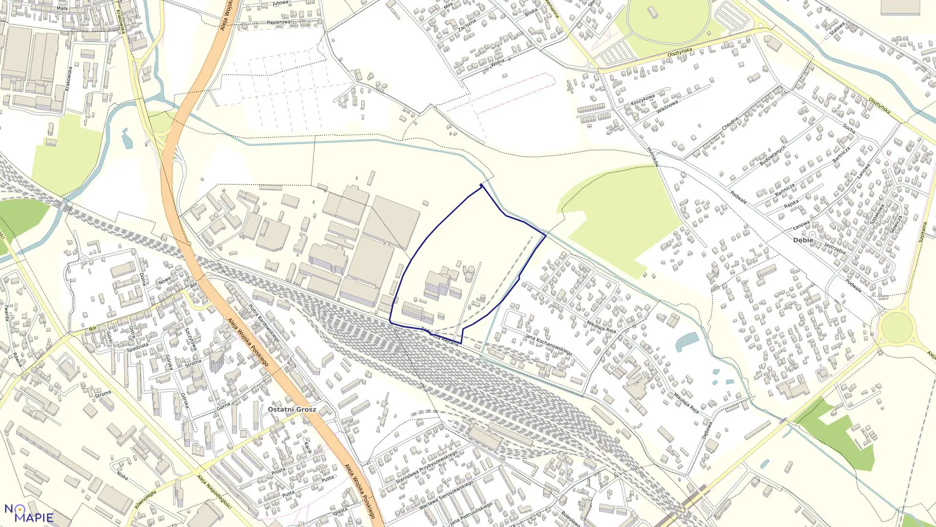 Mapa obrębu 277 w mieście Częstochowa