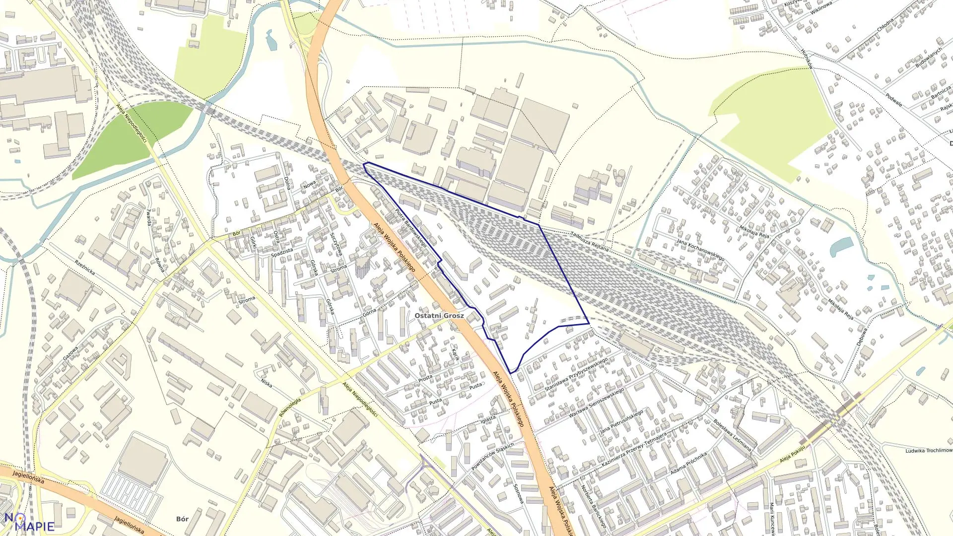 Mapa obrębu 279 w mieście Częstochowa