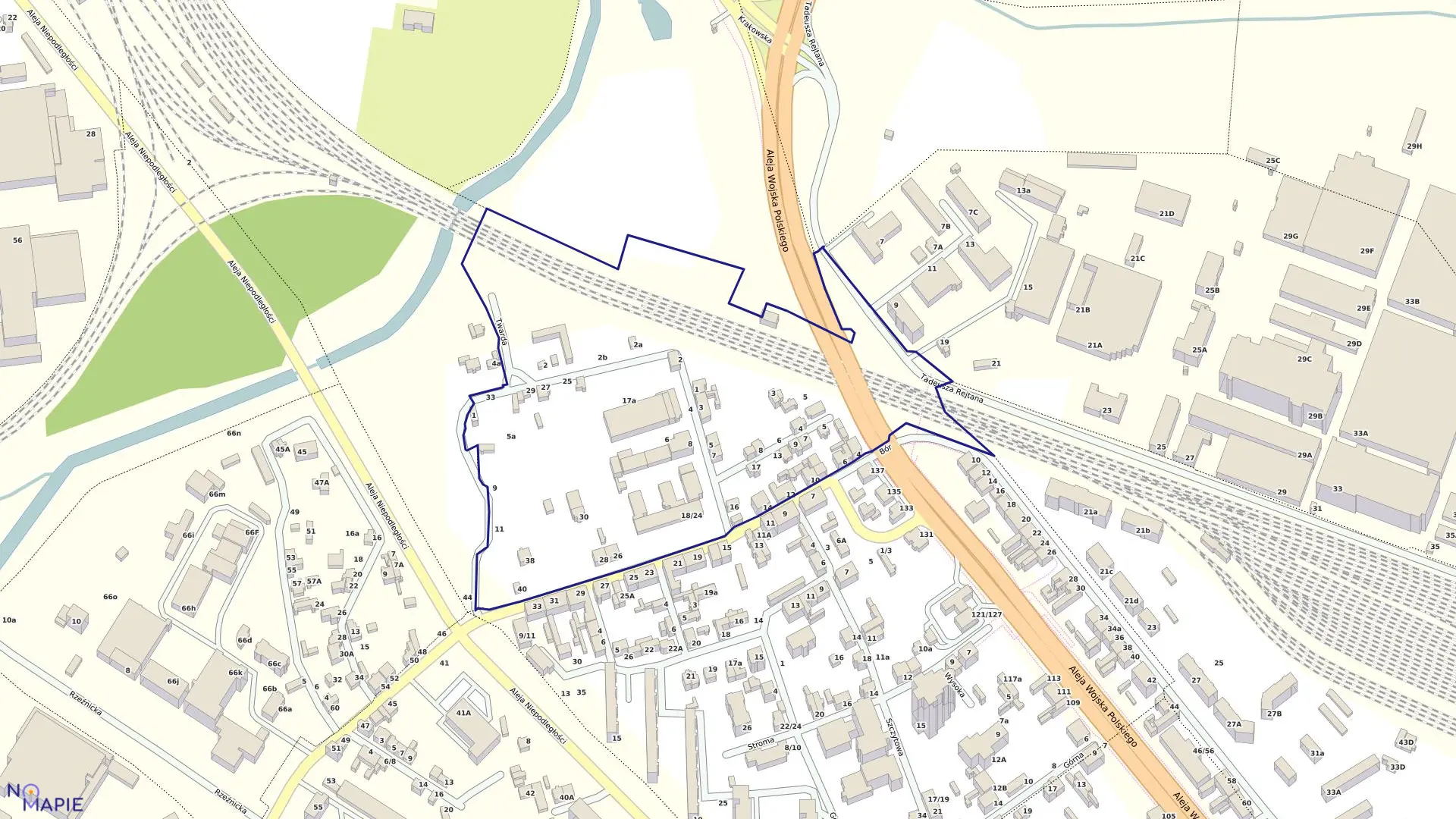 Mapa obrębu 281 w mieście Częstochowa