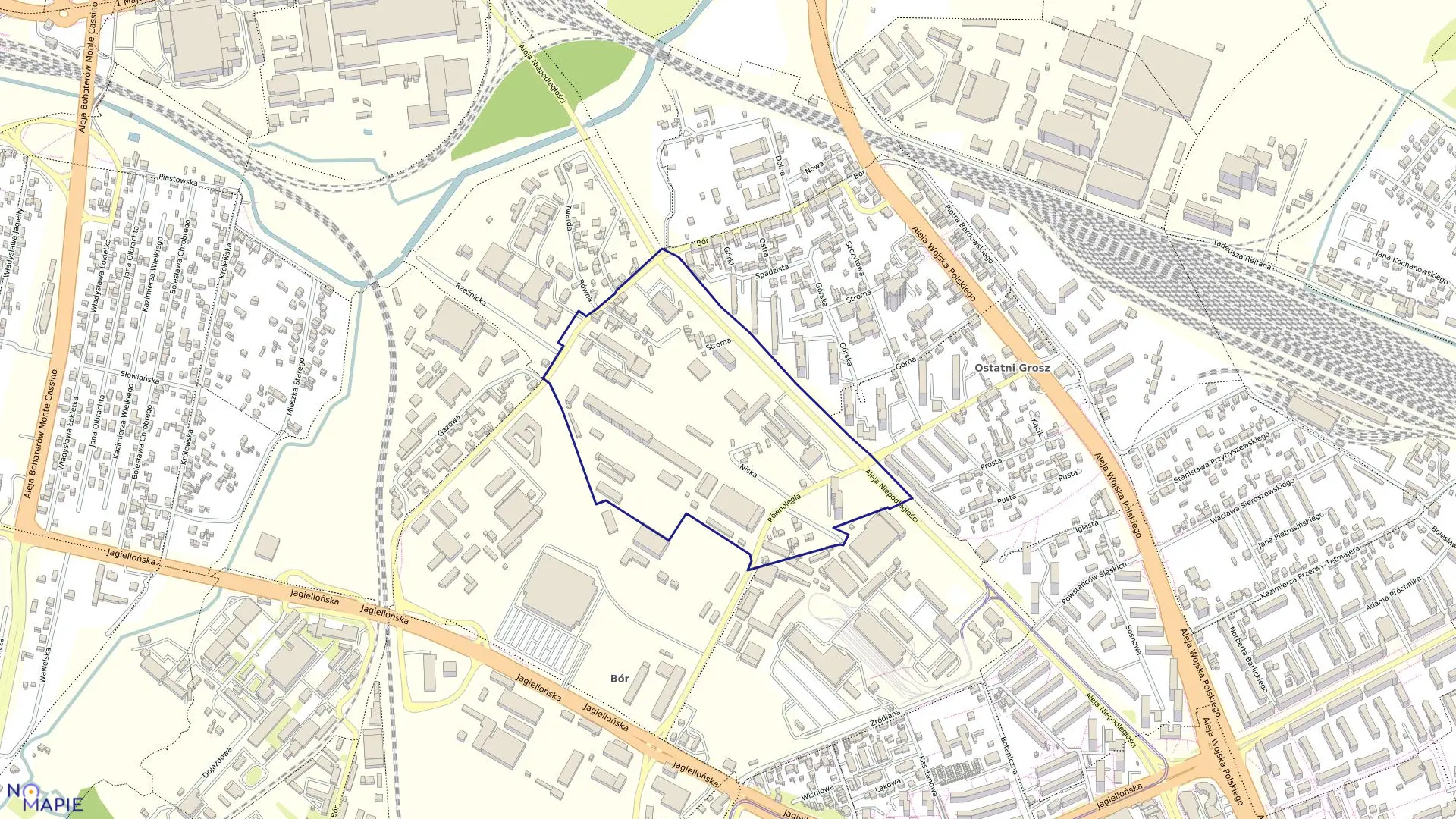 Mapa obrębu 282 w mieście Częstochowa