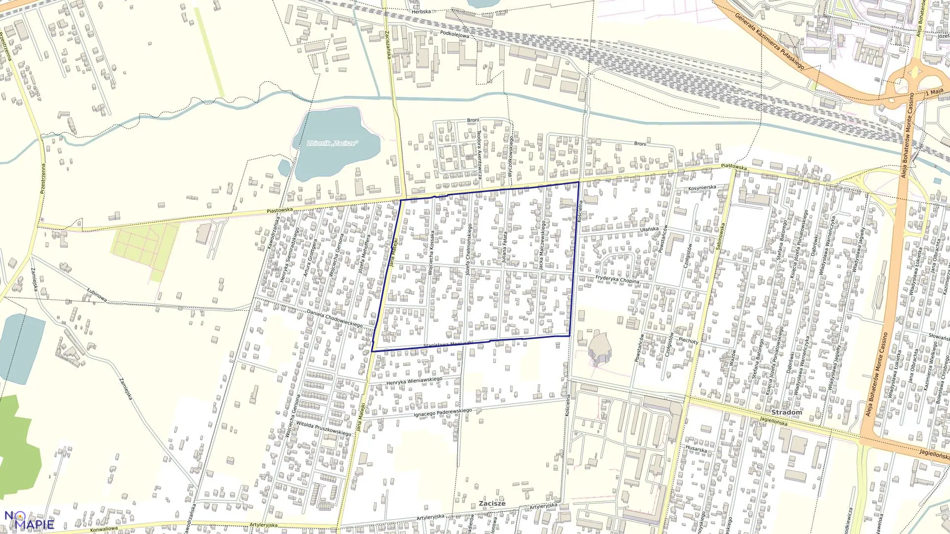 Mapa obrębu 291 w mieście Częstochowa