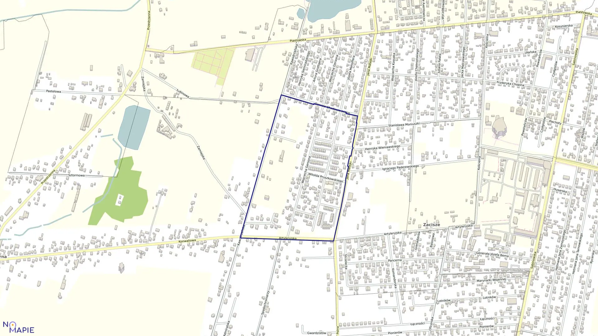 Mapa obrębu 293 w mieście Częstochowa