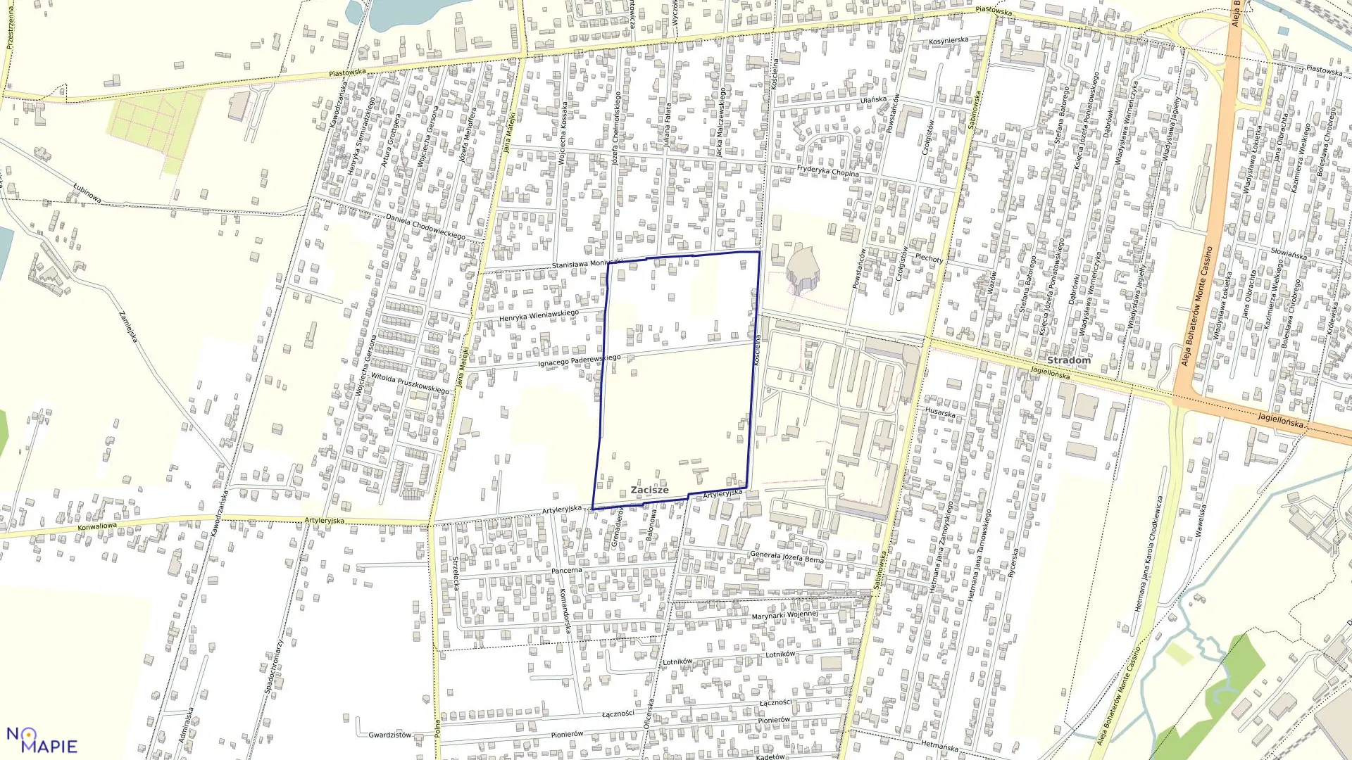 Mapa obrębu 295 w mieście Częstochowa