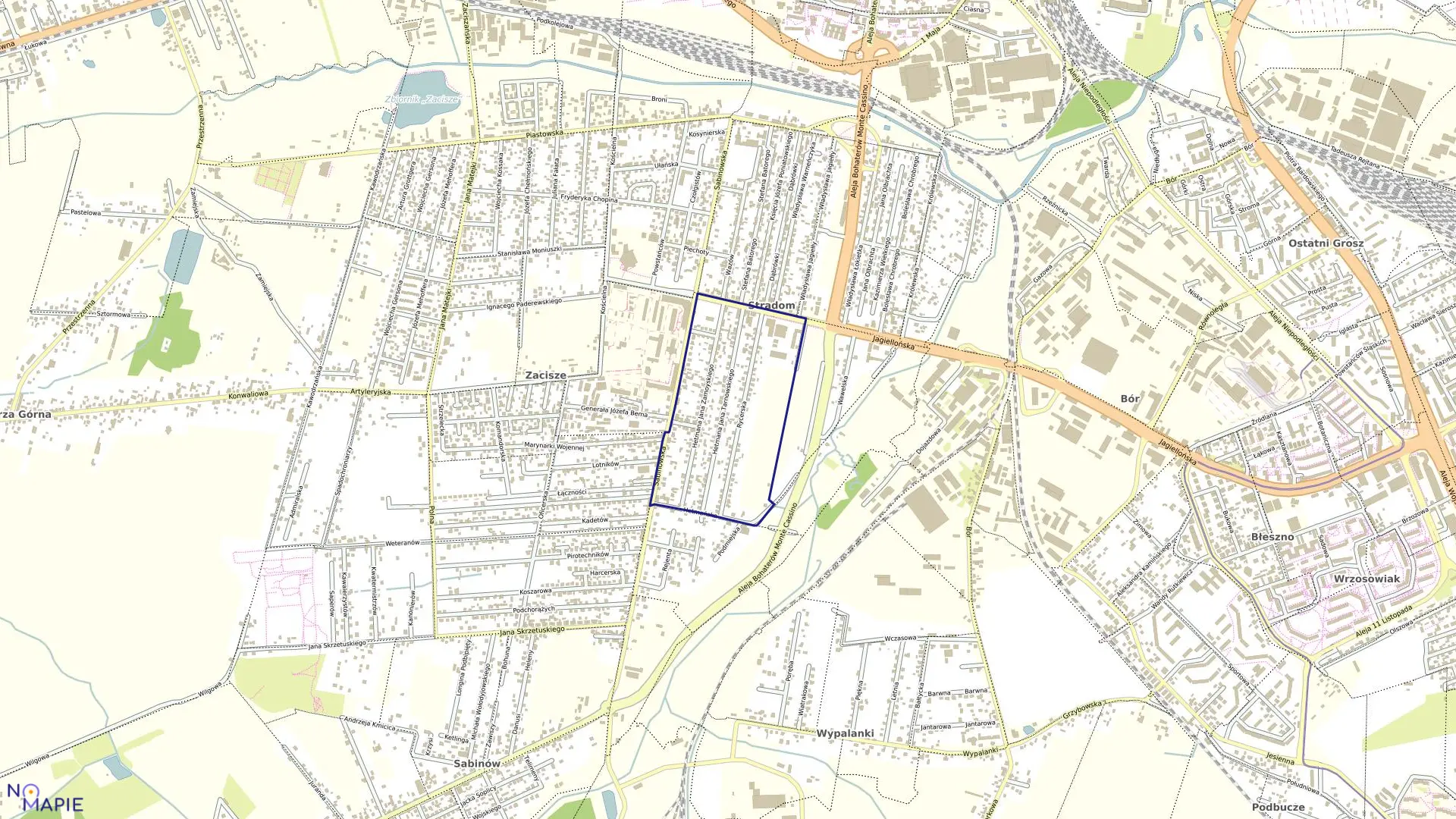 Mapa obrębu 297 w mieście Częstochowa